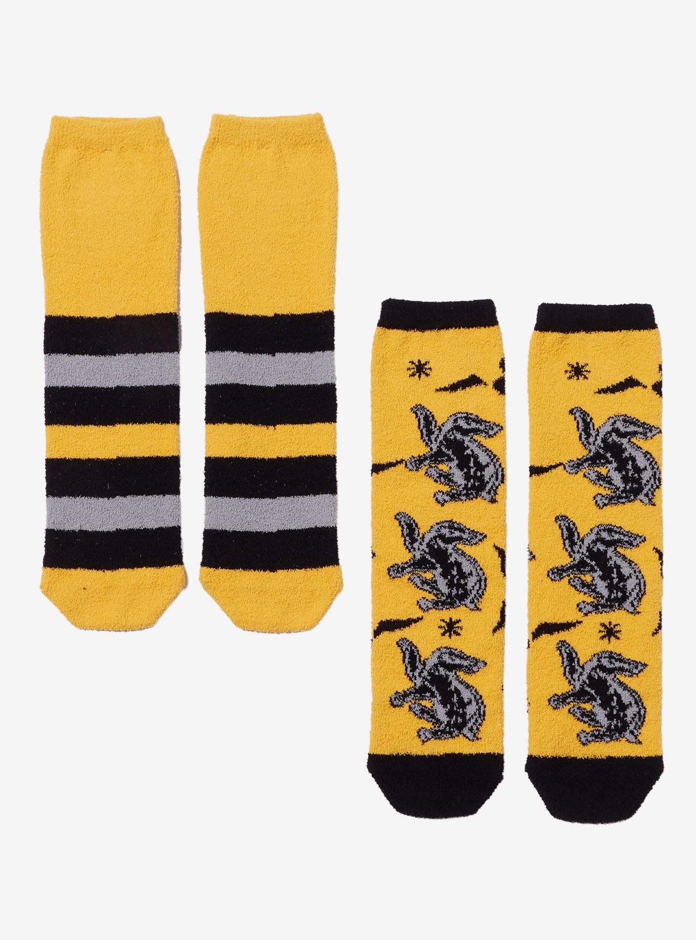 Harry Potter Hufflepuff Icon Stripe Cozy Socks 2 Pair, , hi-res