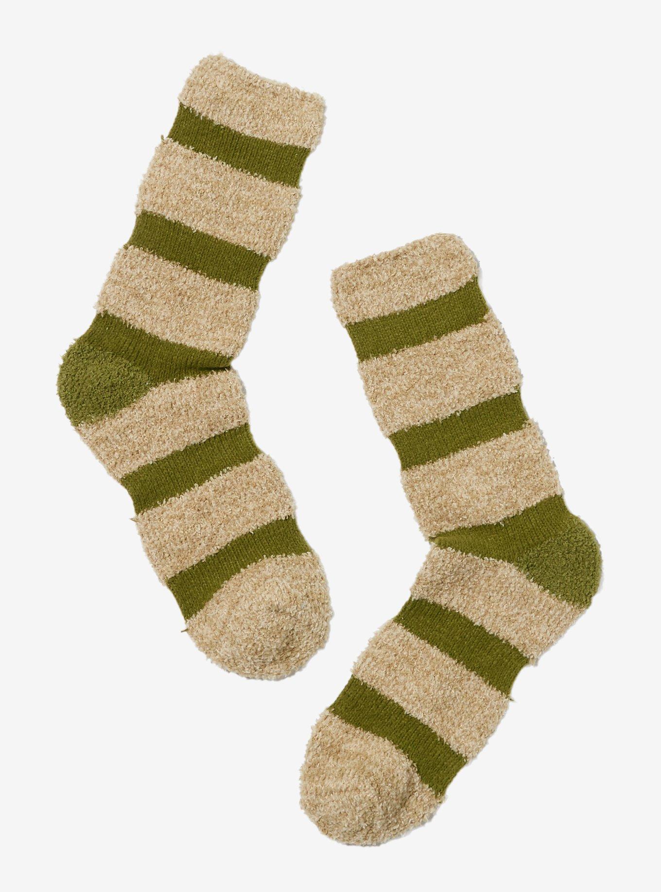 Mushroom Frog Stripe Fuzzy Socks, , hi-res