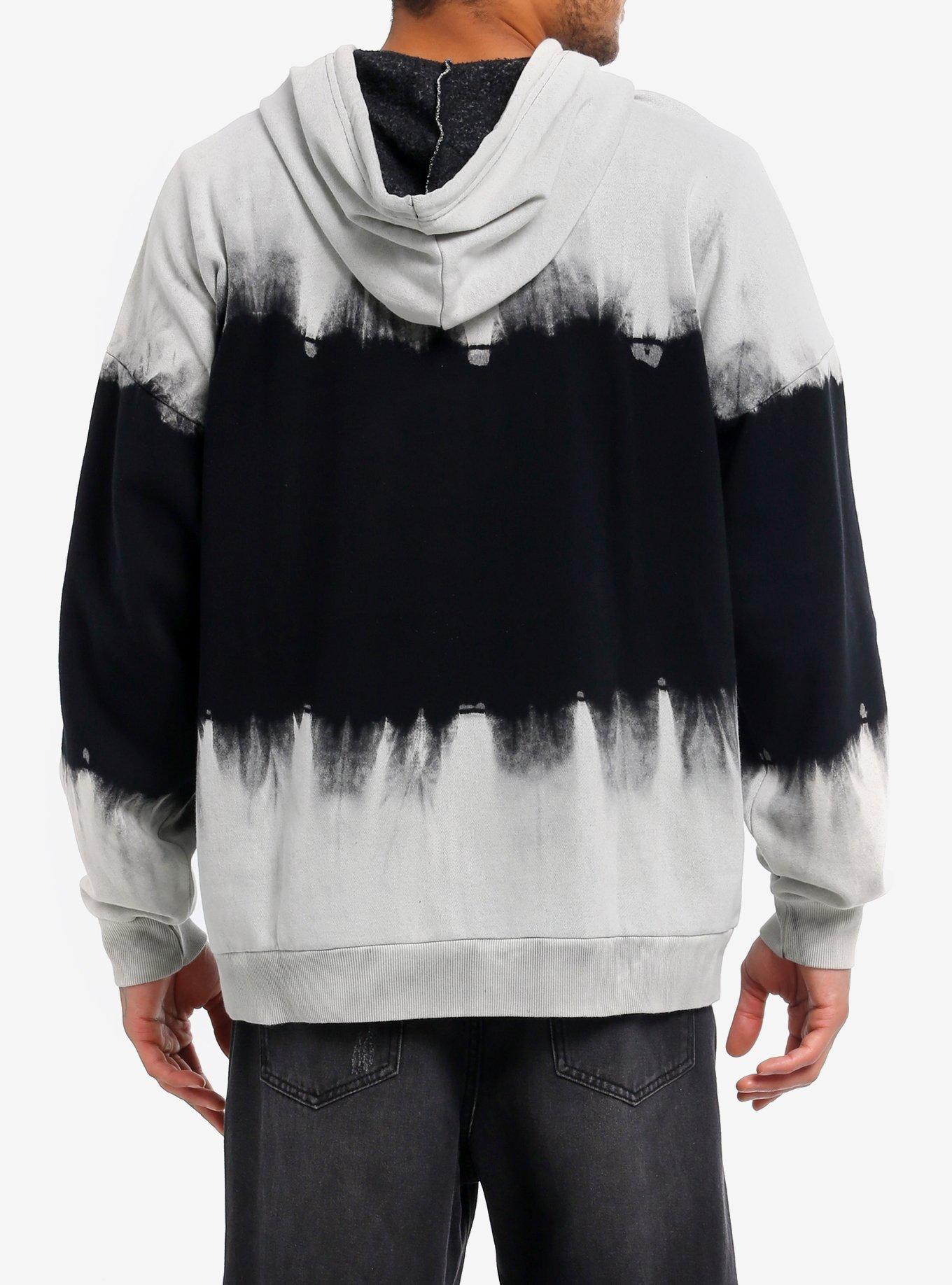 Social Collision Skull Dip Wash Oversized Hoodie, BLACK, alternate