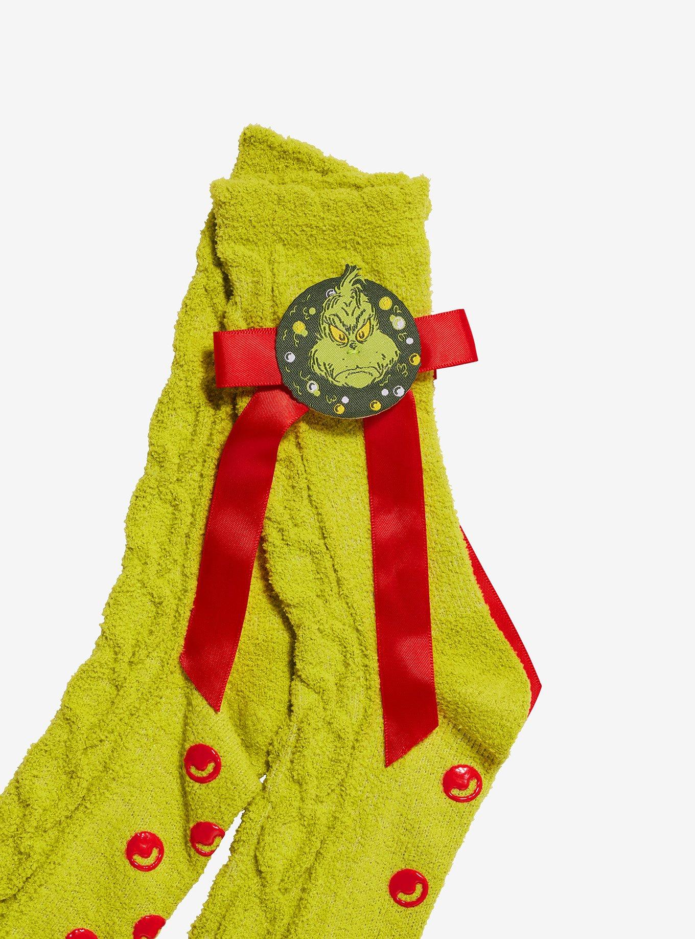 Dr. Seuss How The Grinch Stole Christmas! Grinch & Cindy Lou Cozy Slipper Socks 2 Pair, , alternate