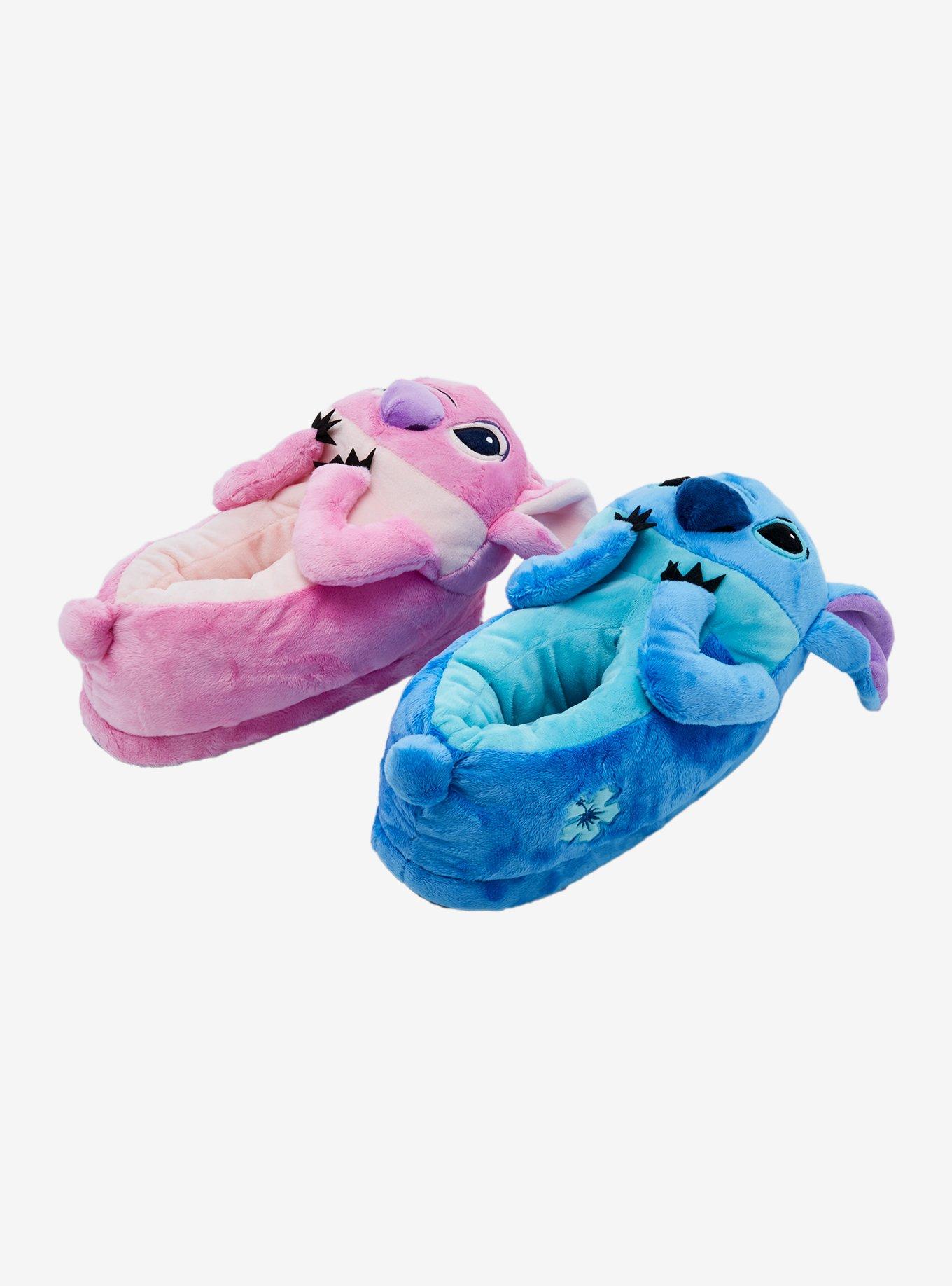 Disney Stitch & Angel Plush Mismatch Slippers, , hi-res