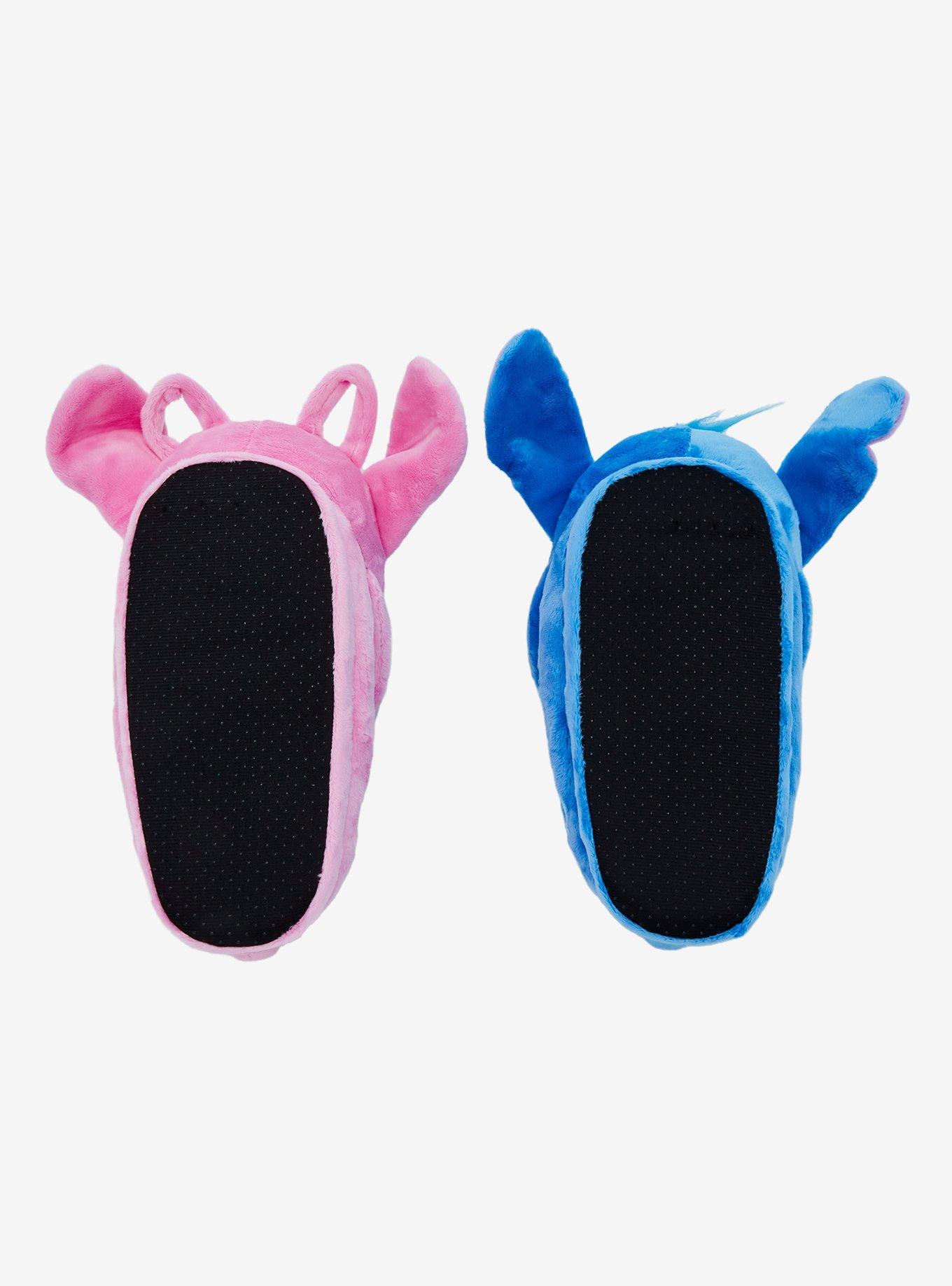 Disney Stitch & Angel Plush Mismatch Slippers, MULTI, alternate