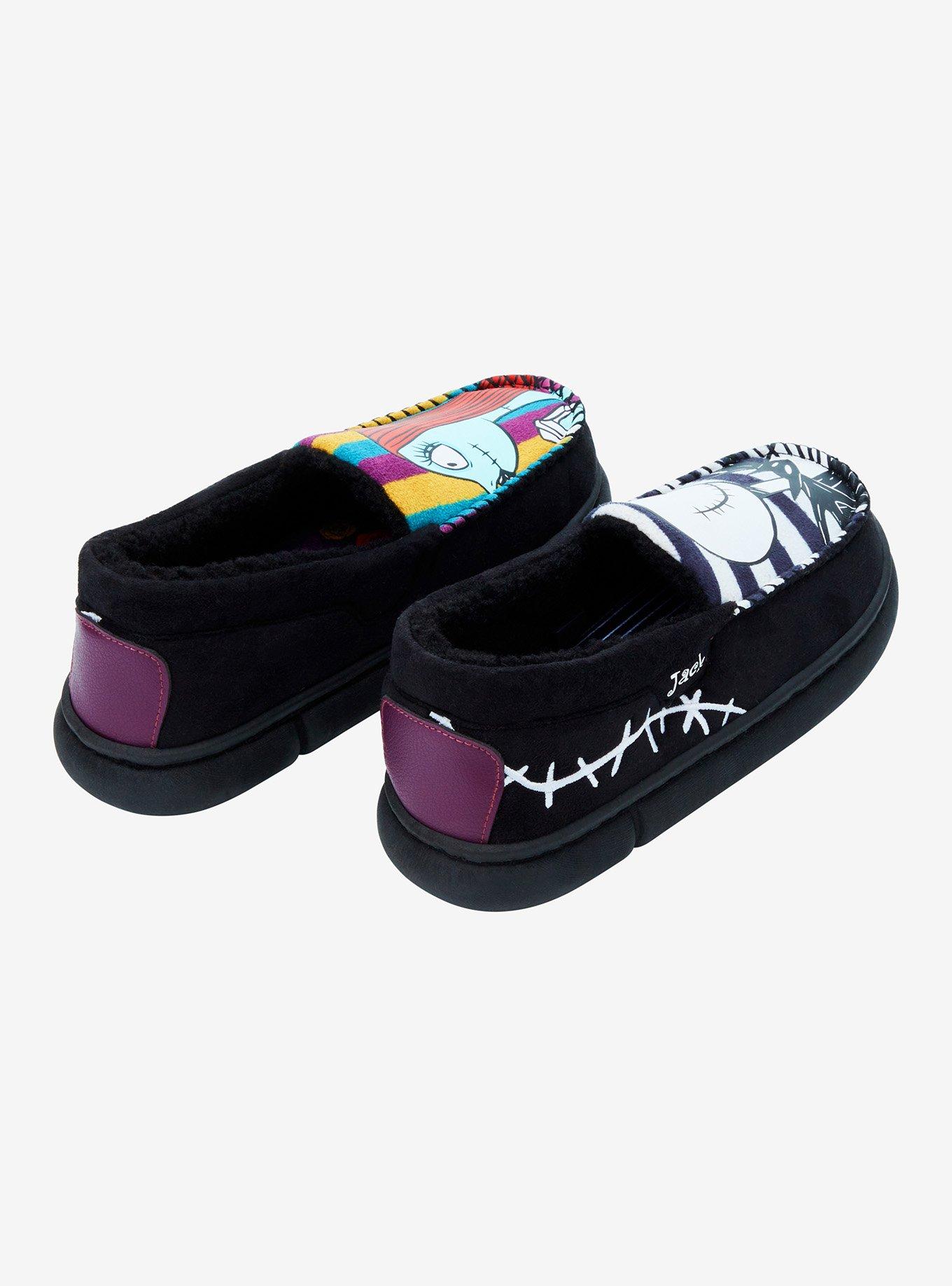 The Nightmare Before Christmas Jack & Sally Mismatch Chunky Slippers, MULTI, alternate