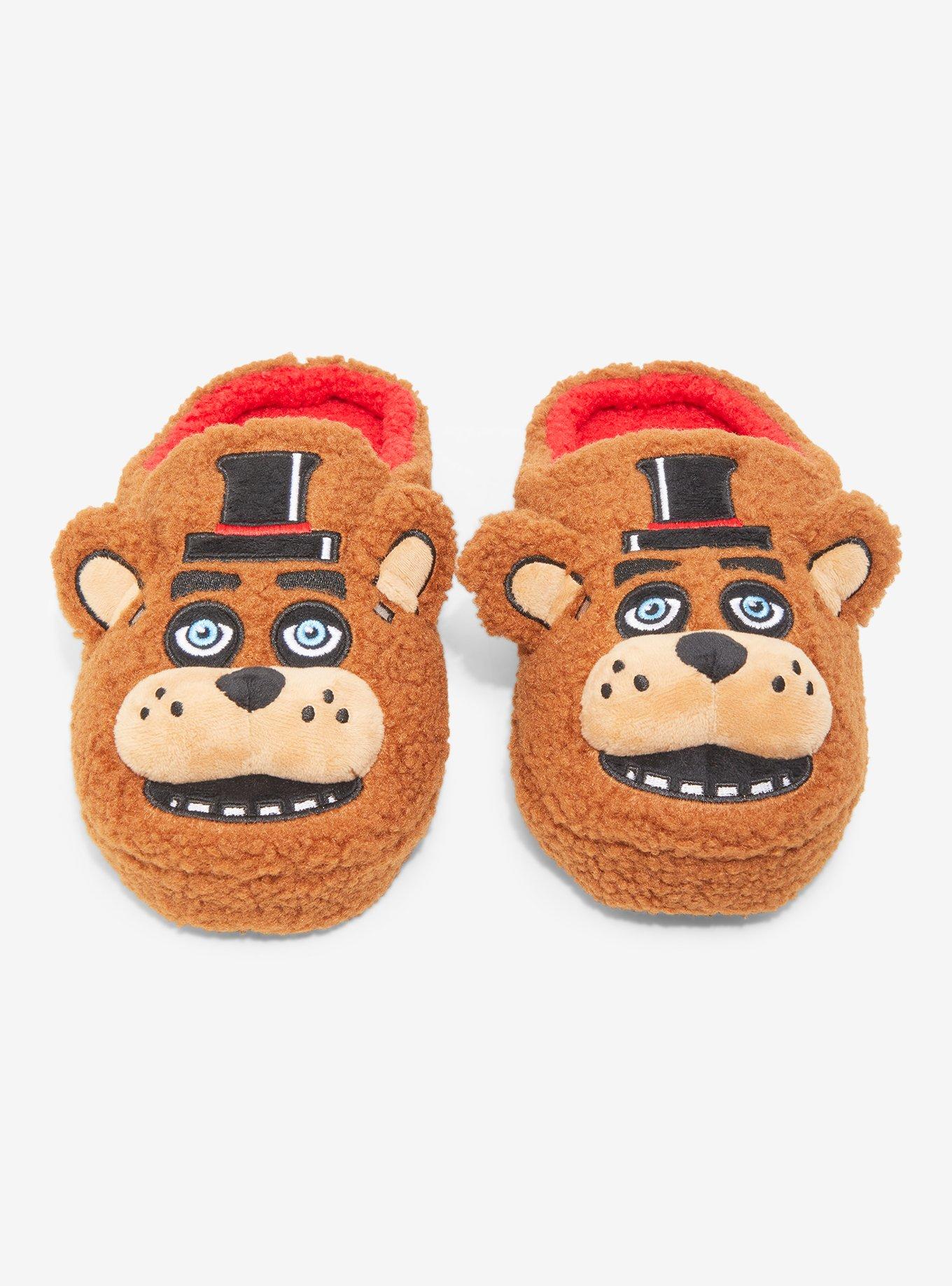 Five Nights At Freddy's Freddy Fazbear Fuzzy Plush Slippers Hot Topic Exclusive, MULTI, alternate