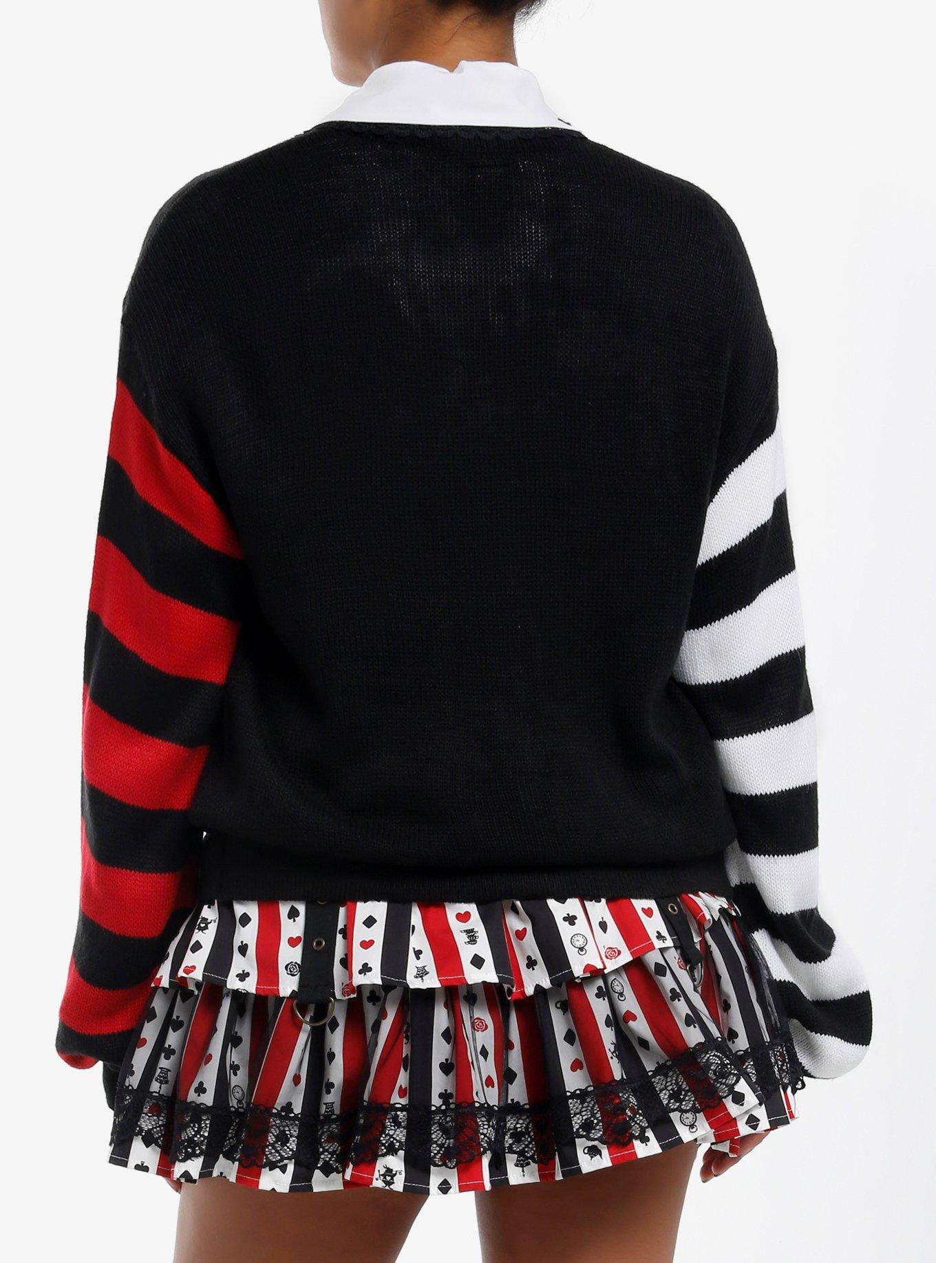 Her Universe Disney Alice In Wonderland Embroidered Stripe Girls Cardigan, MULTI, alternate