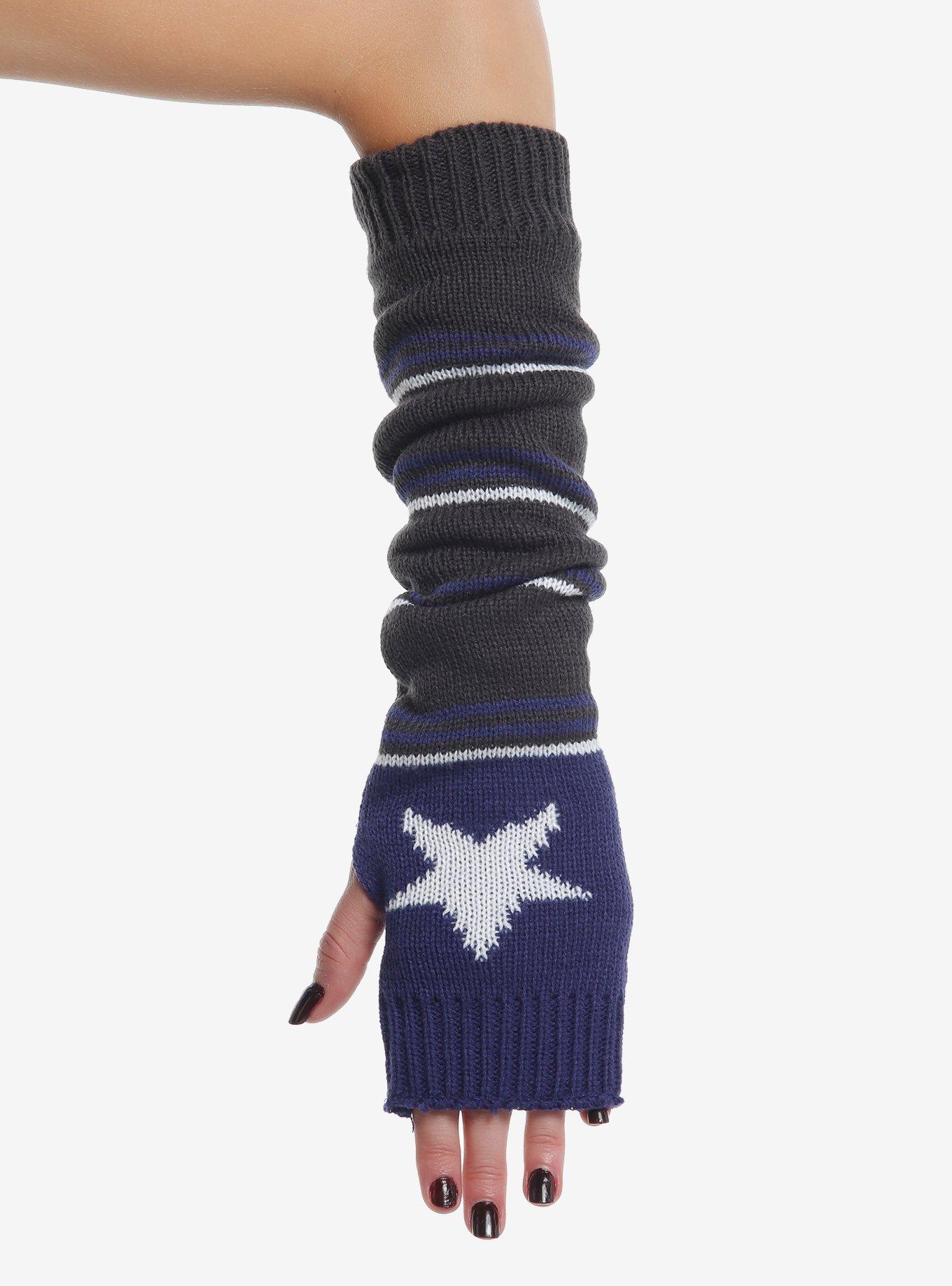 Navy & Grey Stripe Star Arm Warmers, , hi-res