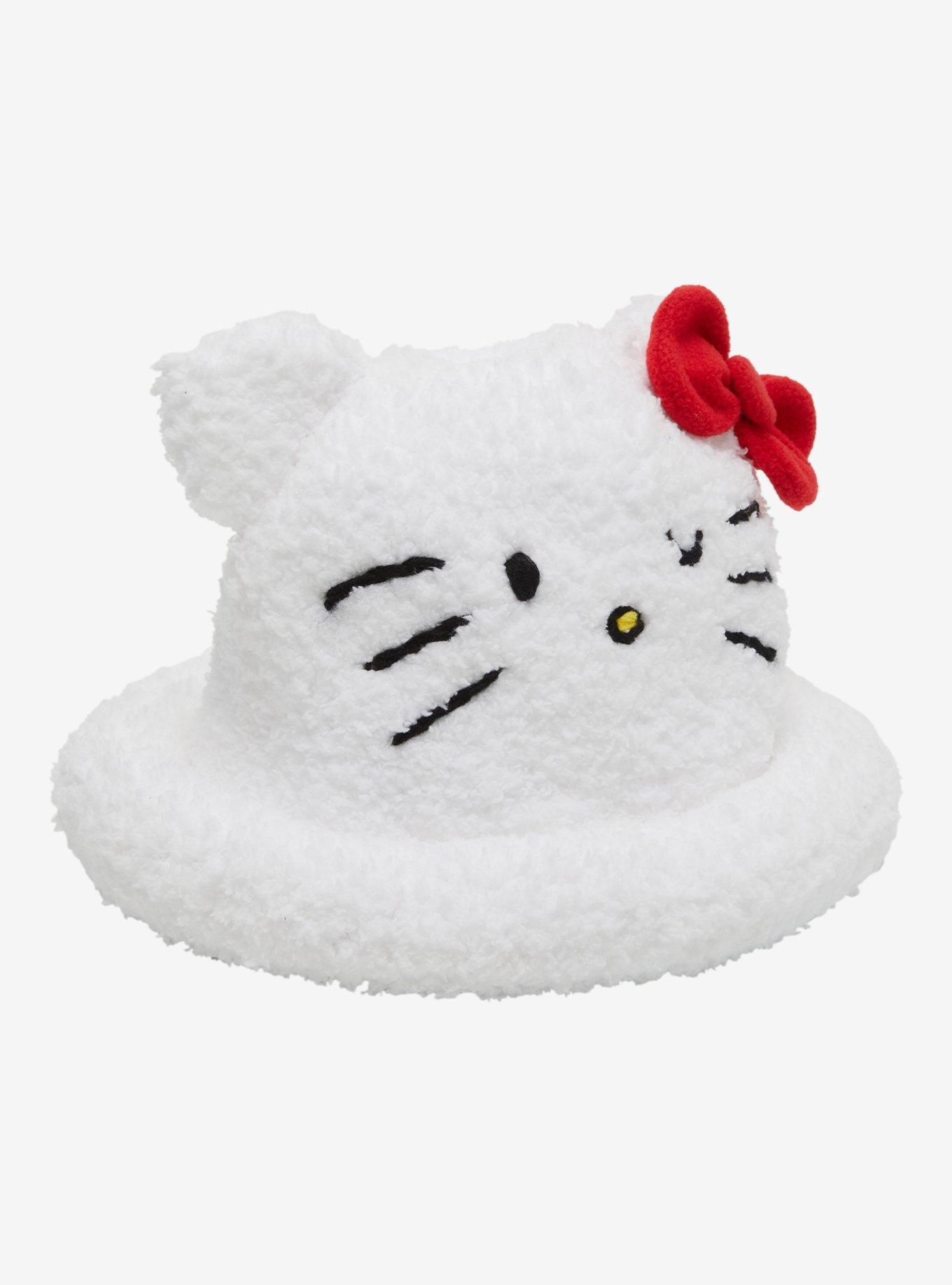 Hello Kitty Plush Rolled Brim Beanie, , hi-res