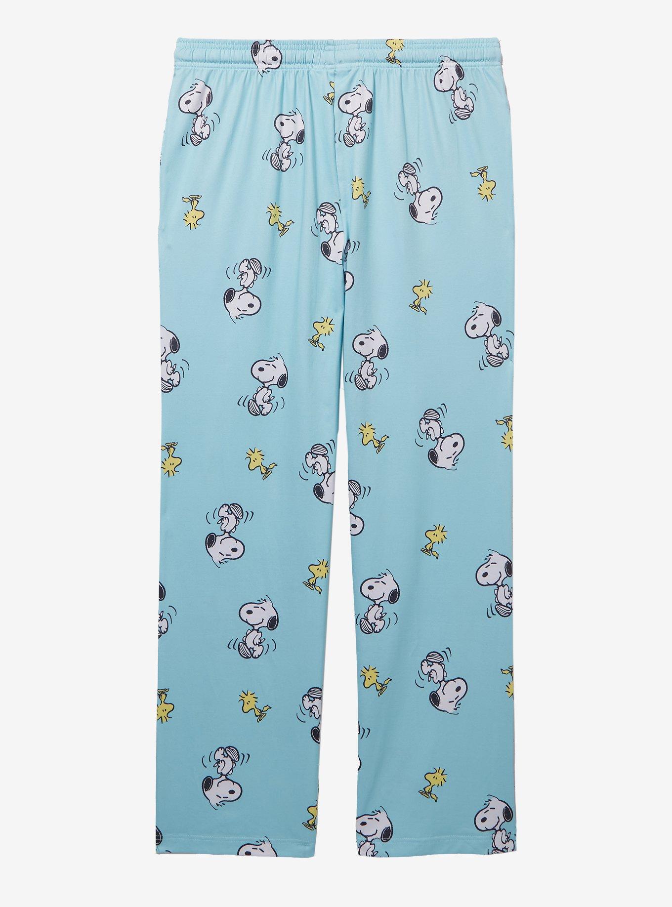 Peanuts Snoopy & Woodstock Allover Print Sleep Pants — BoxLunch Exclusive, LIGHT BLUE, alternate