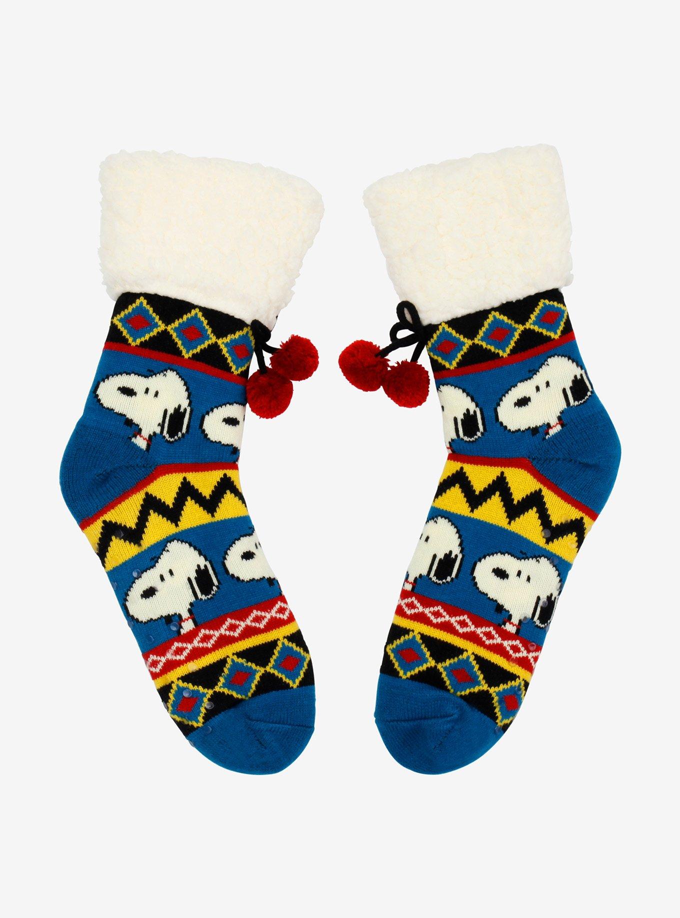 Peanuts Snoopy Pom Cozy Slipper Socks, , alternate