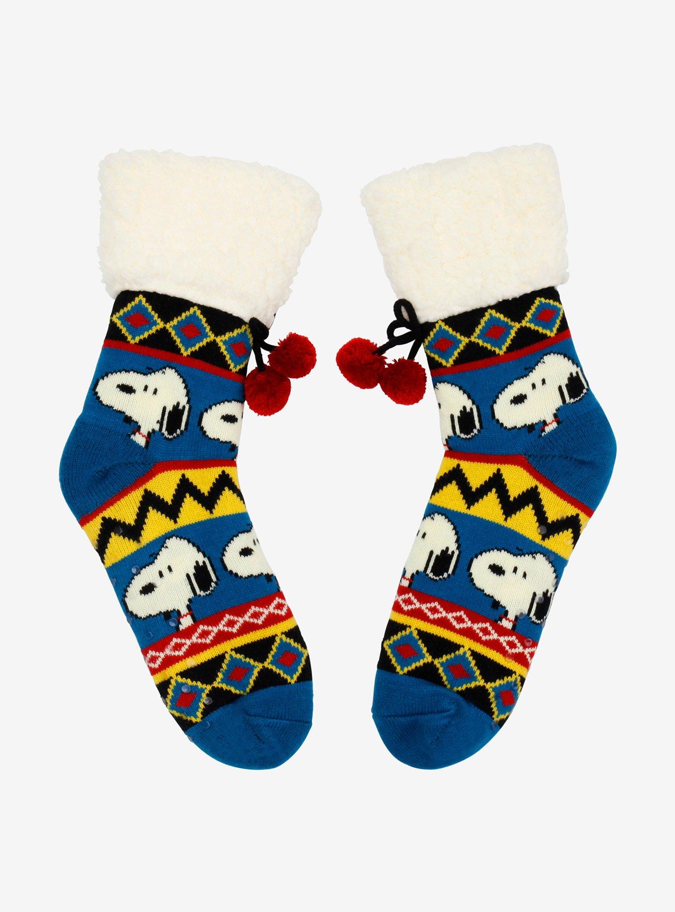 Peanuts Snoopy Pom Cozy Slipper Socks, , hi-res