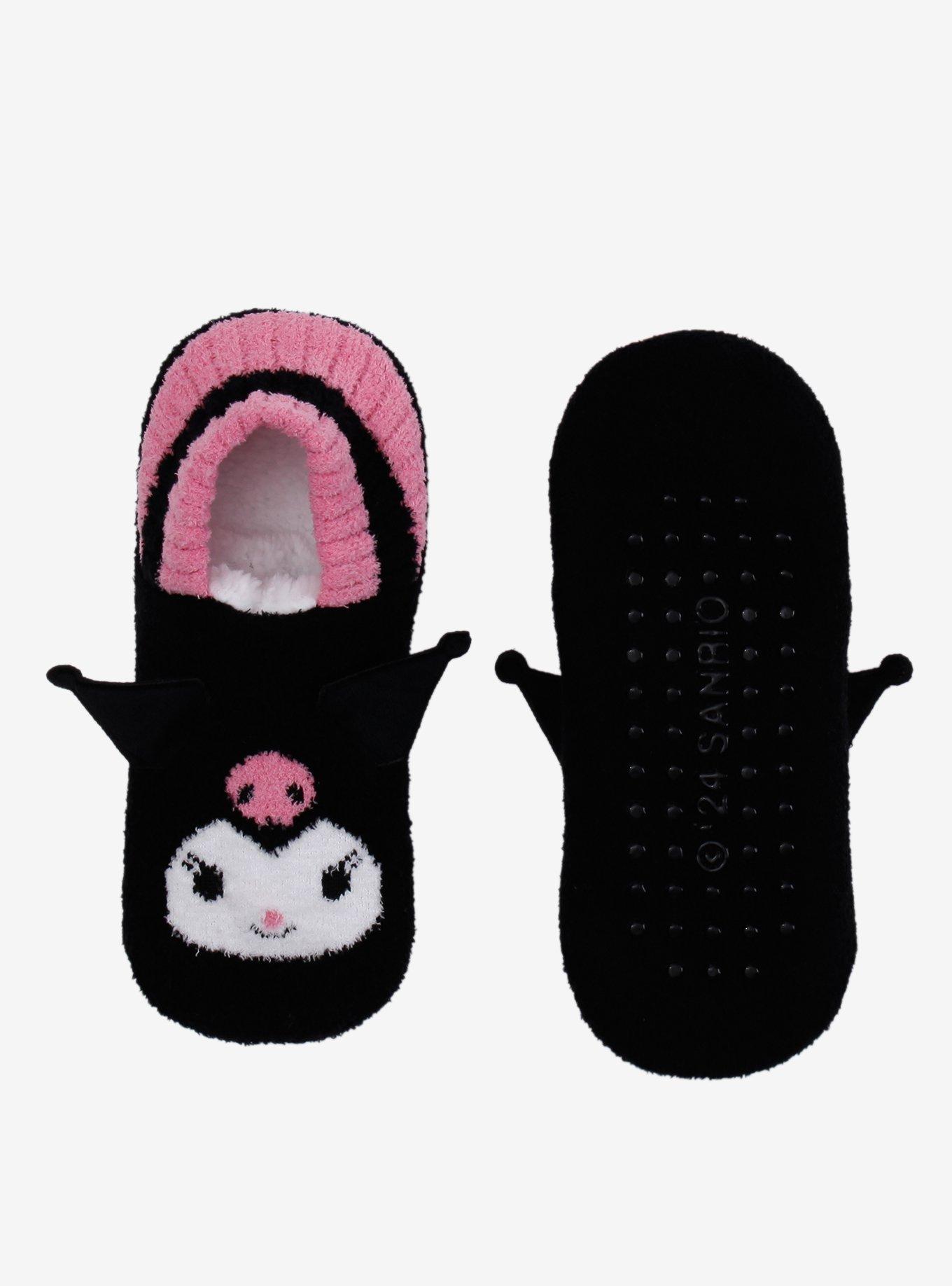 Kuromi 3D Ears Stripe Cozy Slipper Socks, , hi-res