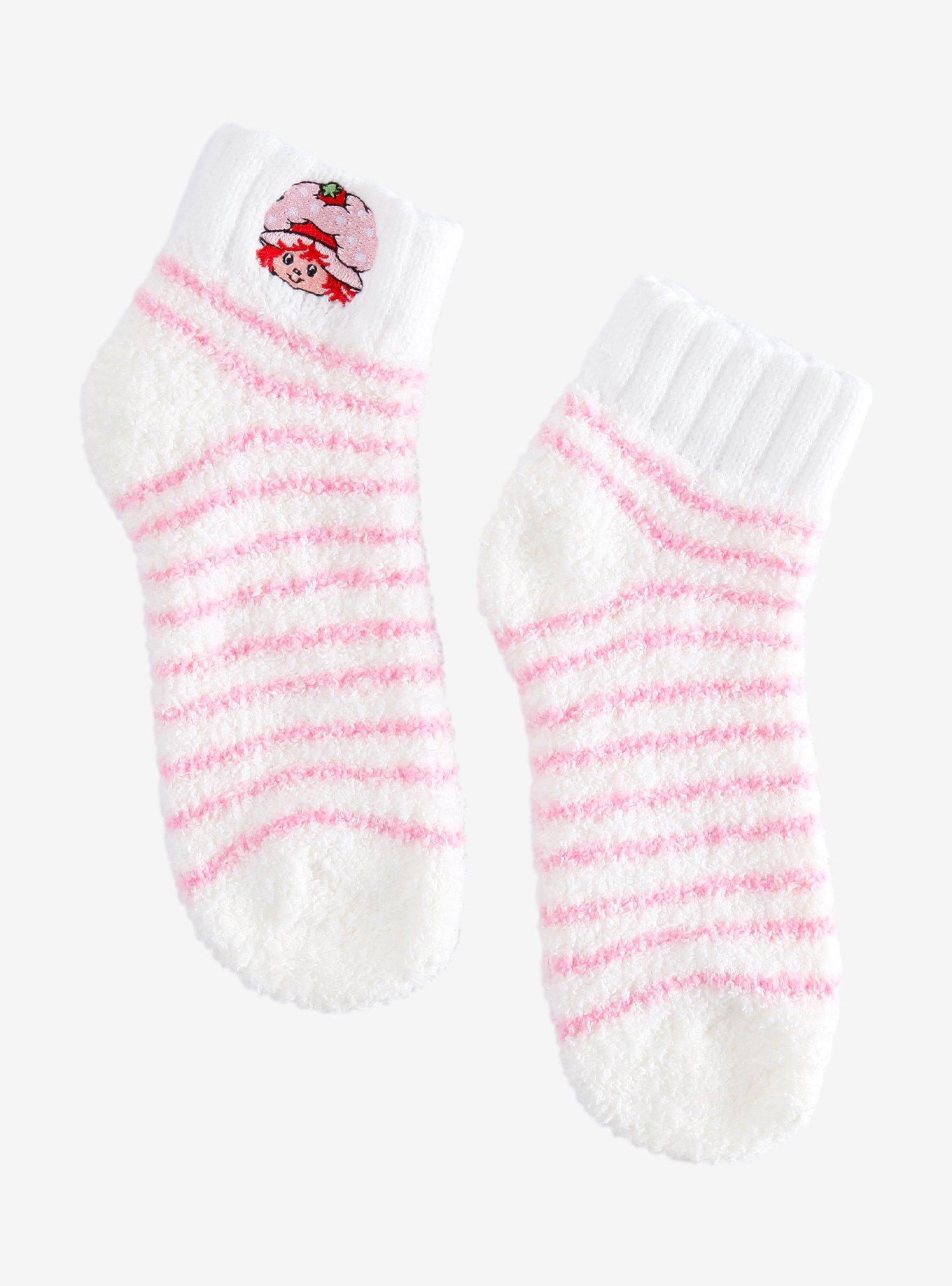 Strawberry Shortcake Stripe Fuzzy Socks, , hi-res