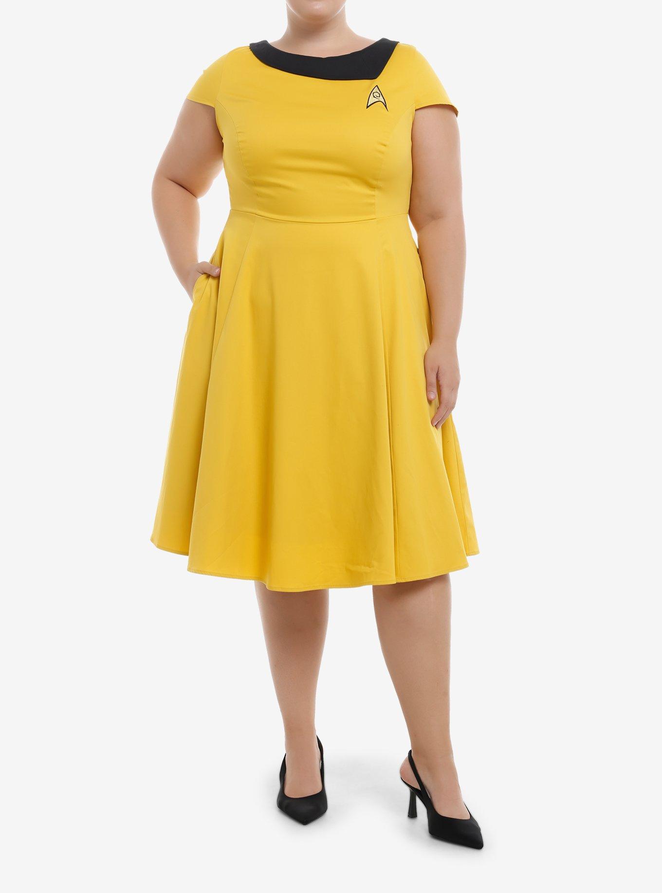 Her Universe Star Trek Command Uniform Retro Dress Plus Size Her Universe Exclusive, GOLDEN YELLOW, alternate