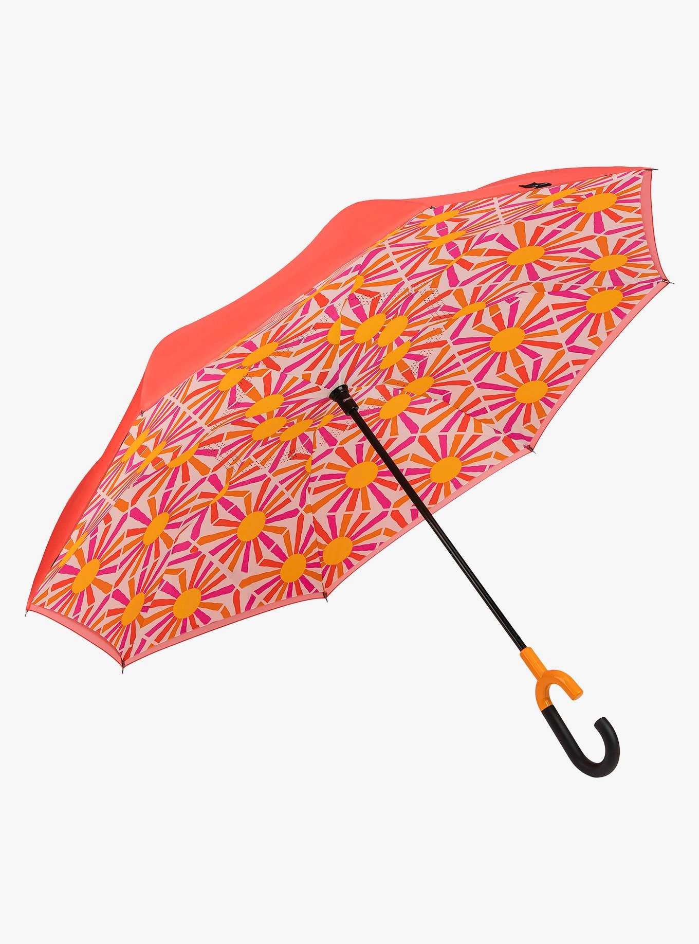 Reverse Closing Stick Umbrella Coral Sunny, , hi-res