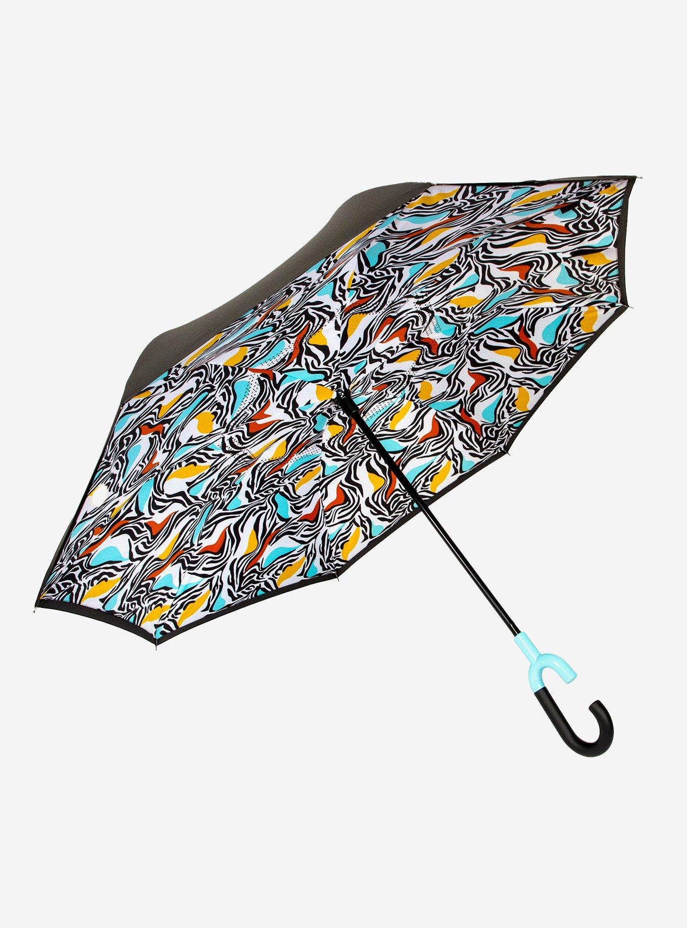 Reverse Closing Stick Umbrella Black Zecora, , alternate