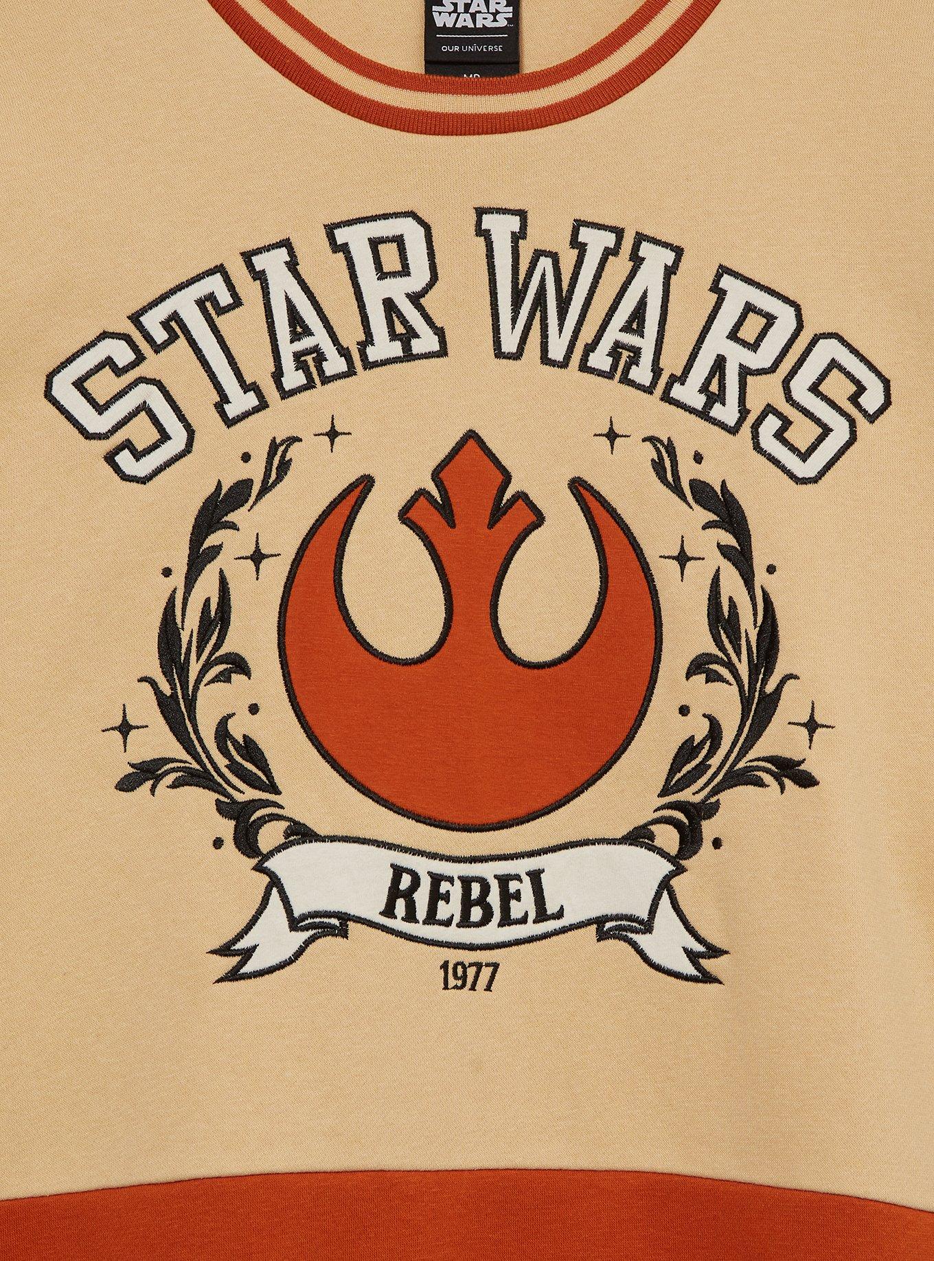 Star Wars Rebel Symbol Panel Crewneck - BoxLunch Exclusive, BEIGE, alternate