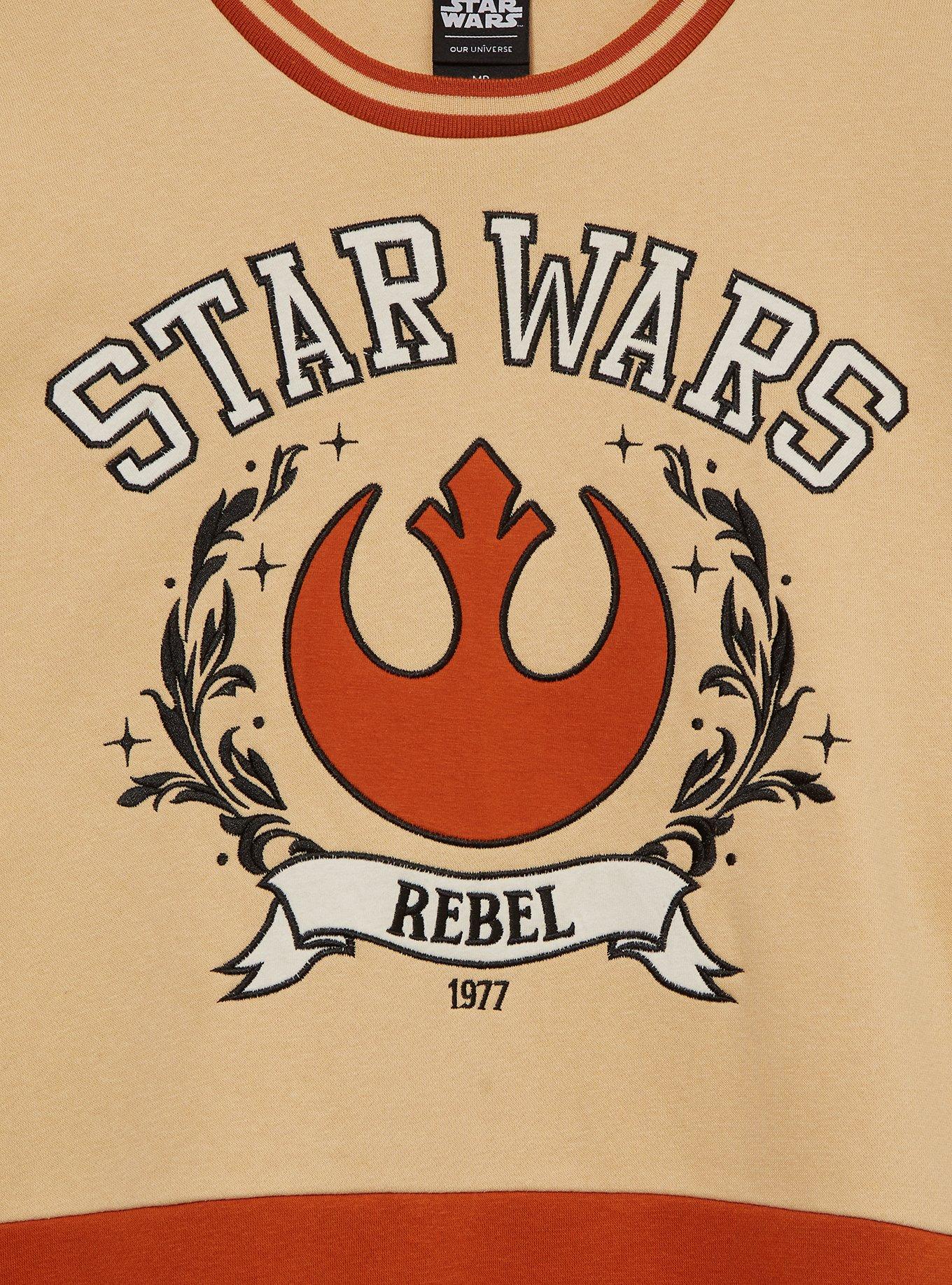 Star Wars Rebel Symbol Panel Crewneck - BoxLunch Exclusive, BEIGE, alternate