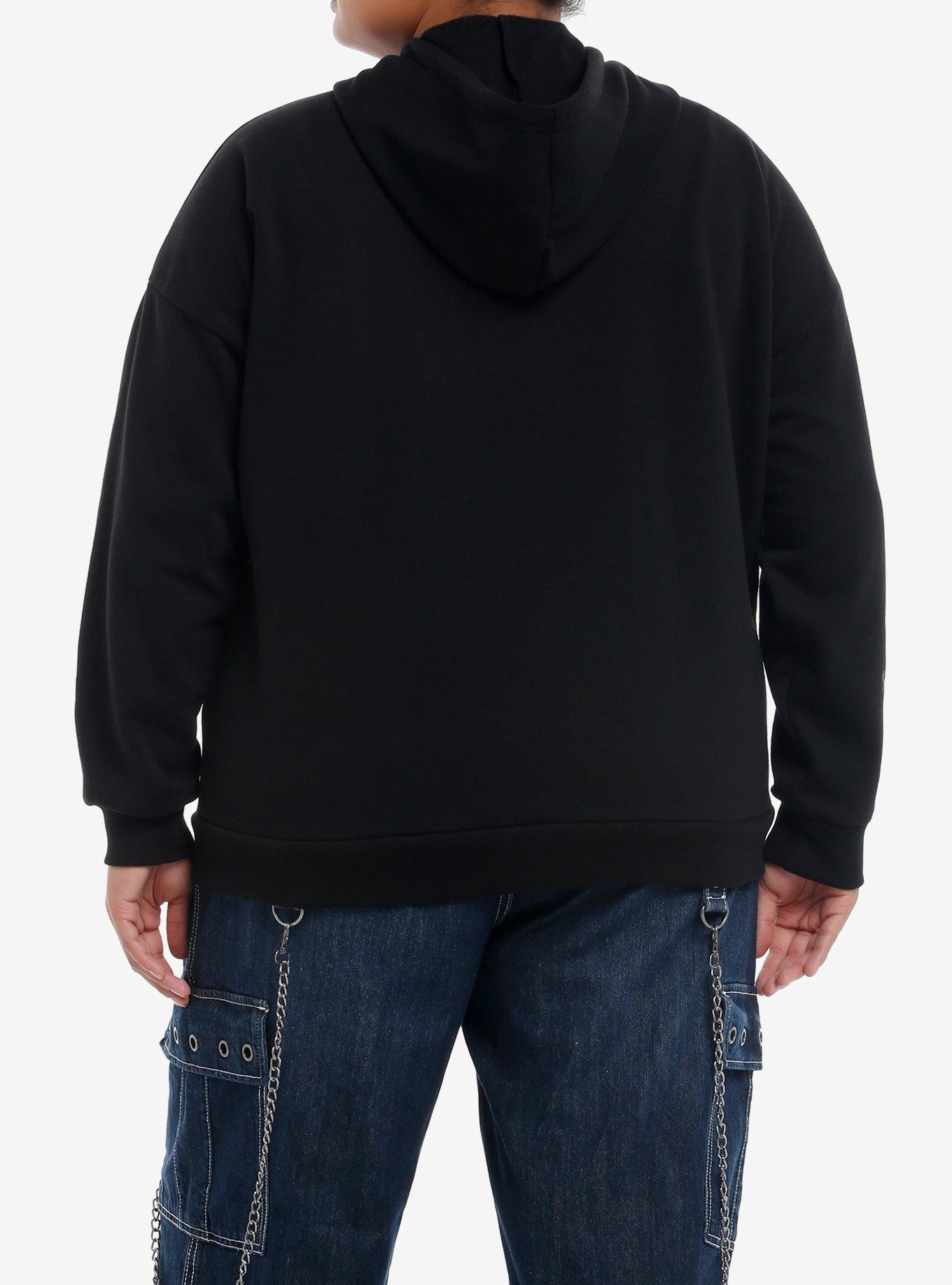 Social Collision Silver Foil Crosses Girls Hoodie Plus Size, SILVER, alternate