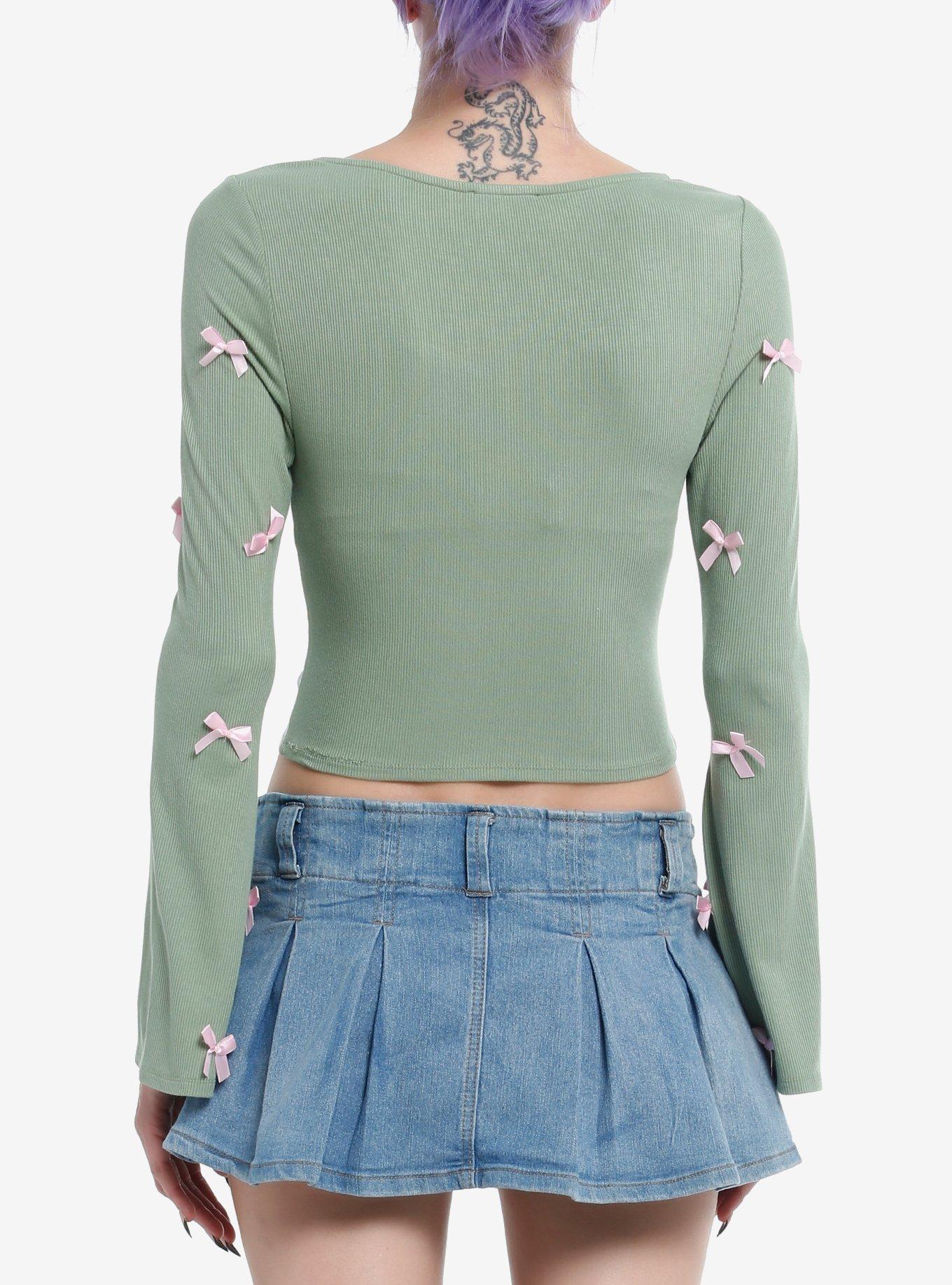 Sweet Society Chibi Frog & Bows Girls Long-Sleeve Top, PINK, alternate