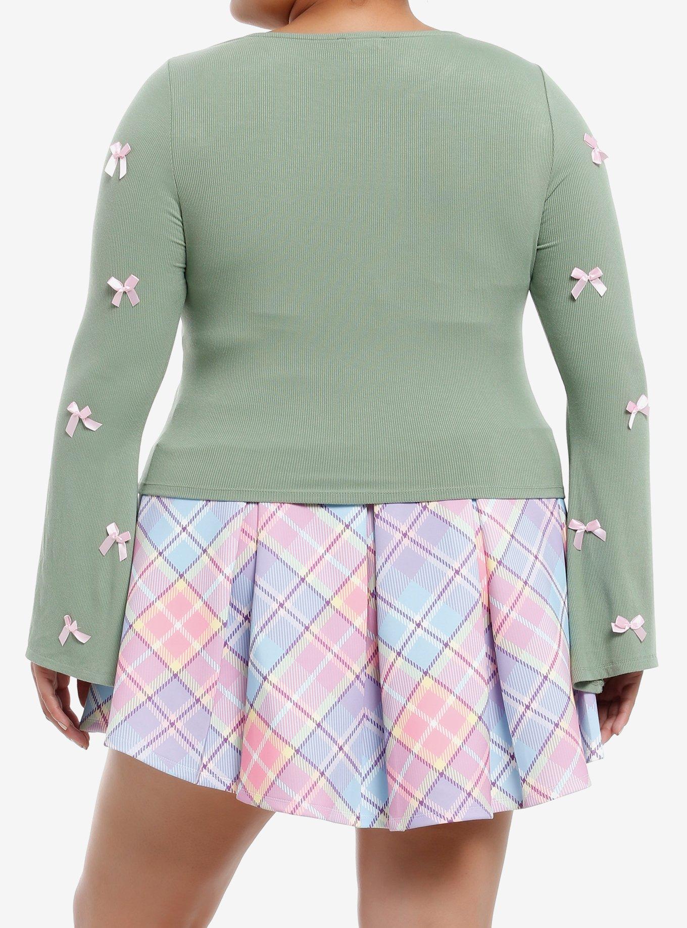 Sweet Society Chibi Frog & Bows Girls Long-Sleeve Top Plus Size, PINK, alternate