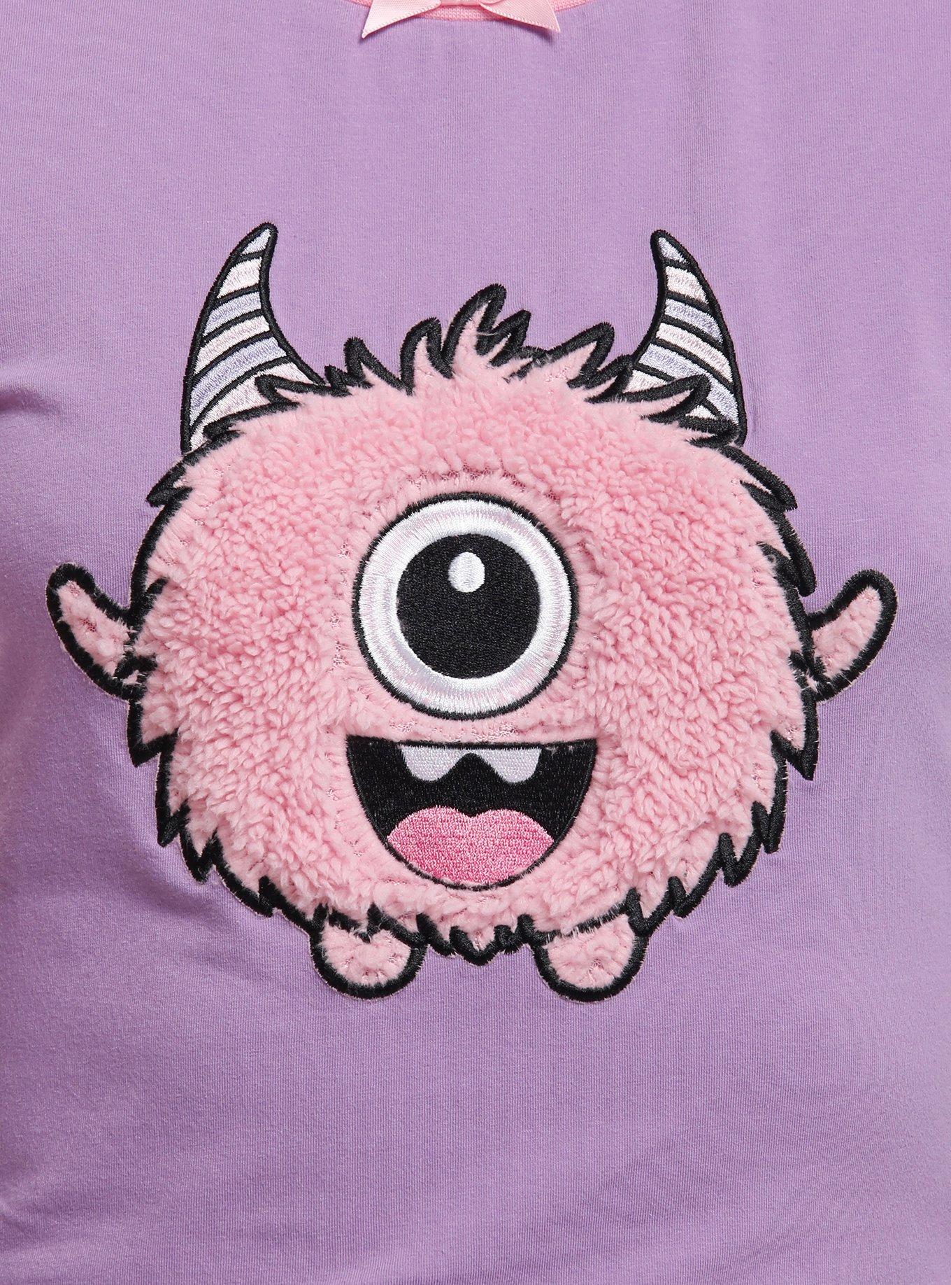Sweet Society Fuzzy Monster Girls Ringer Baby T-Shirt, PINK, alternate