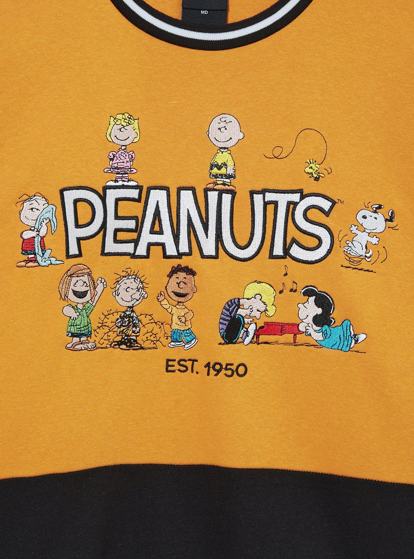 Peanuts Multi-Character Panel Crewneck — BoxLunch Exclusive, , hi-res