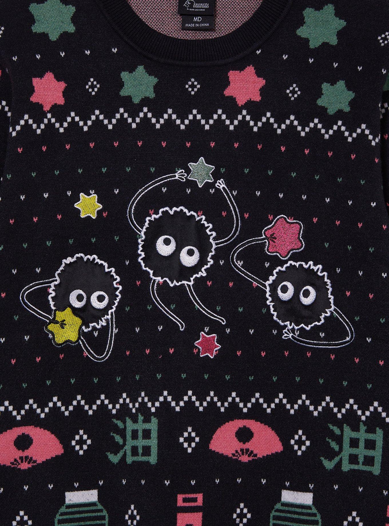 Studio Ghibli Spirited Away Soot Sprites Holiday Sweater, BLACK, alternate