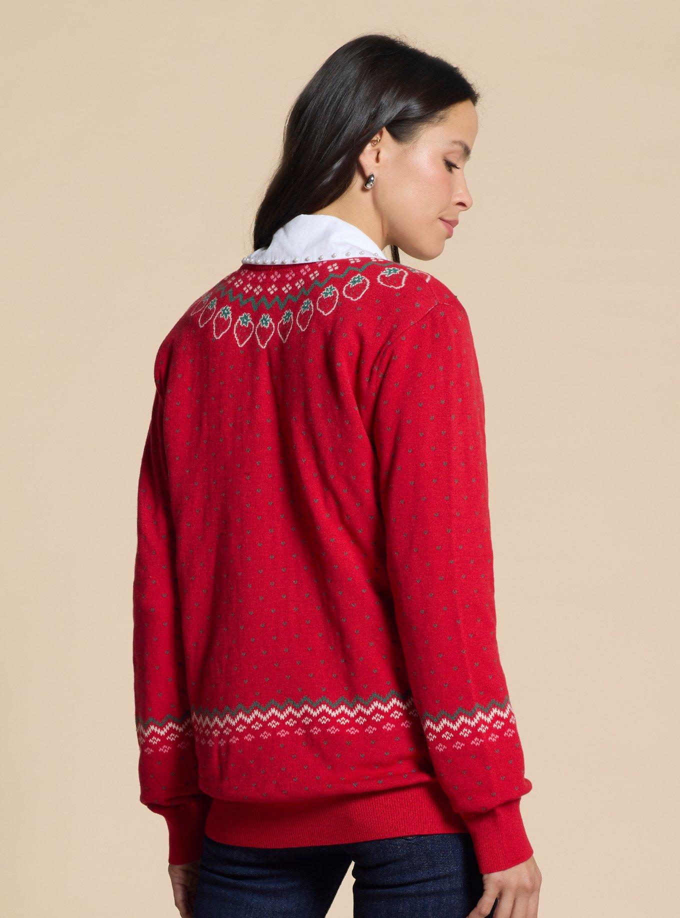 Strawberry Shortcake Wreath Portrait Holiday Sweater - BoxLunch Exclusive