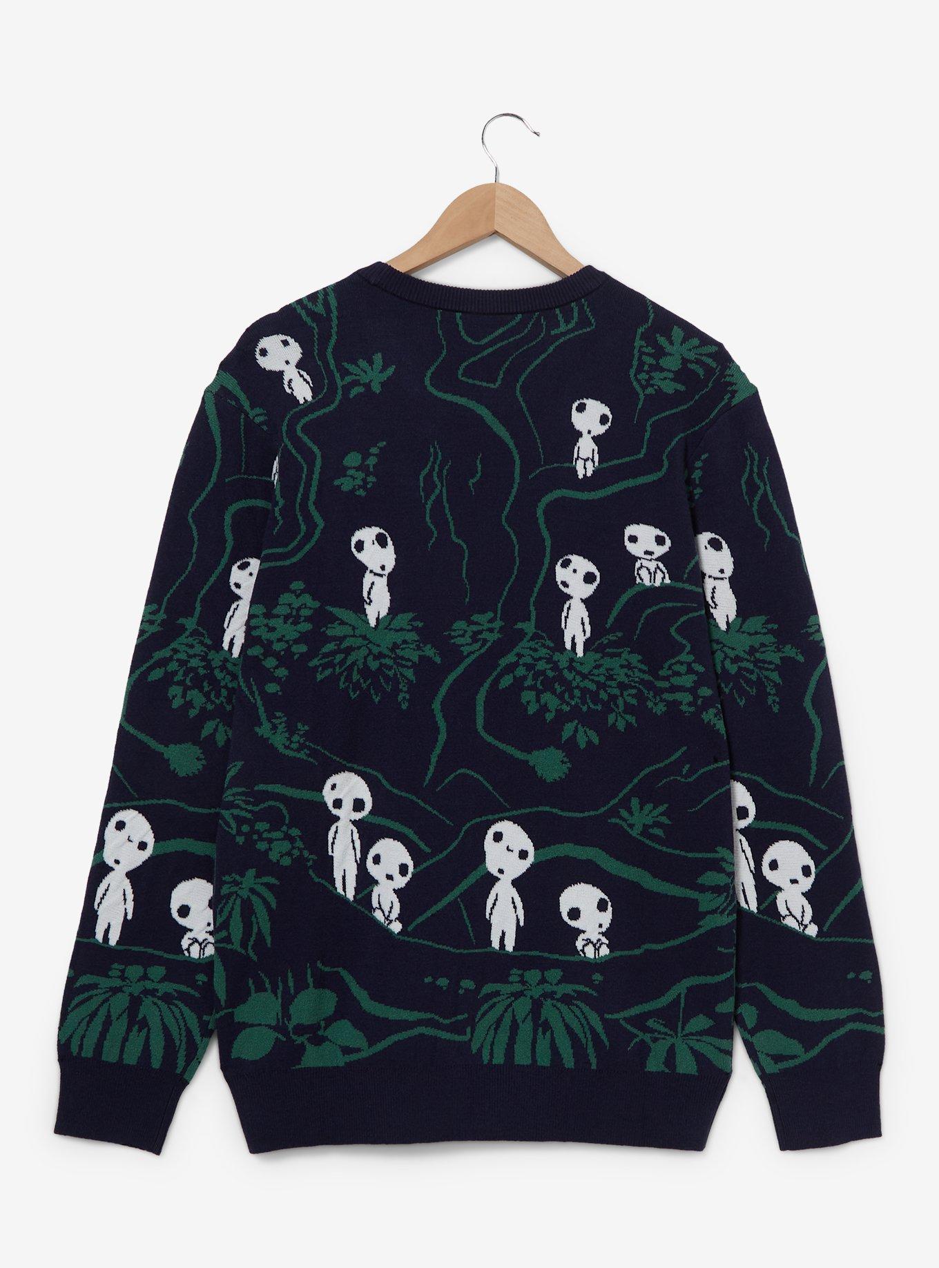 Our Universe Studio Ghibli Princess Mononoke Kodama Forest Glow-in-the-Dark Sweater - BoxLunch Exclusive, NAVY, alternate