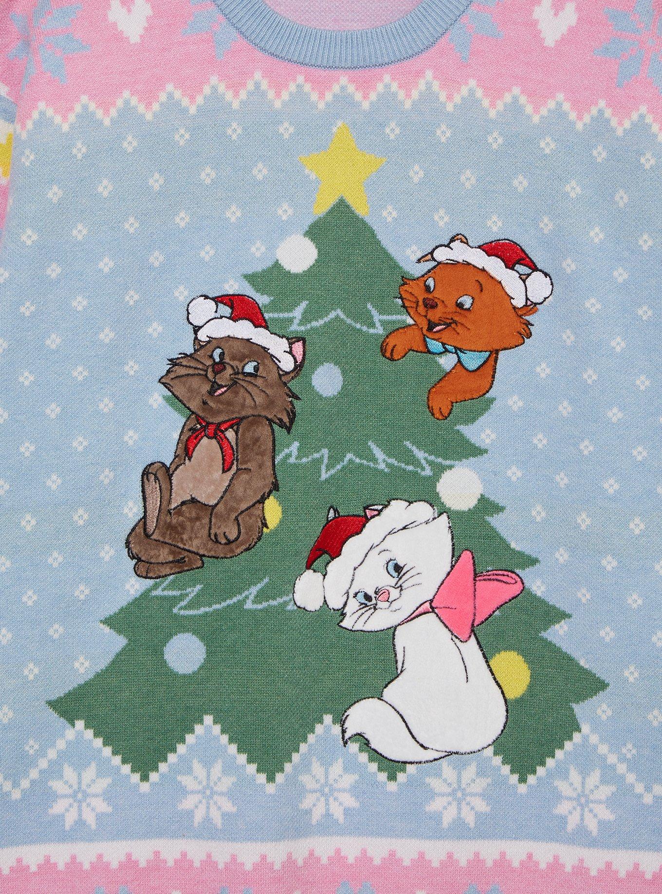 Disney The Aristocats Kittens Tree Holiday Sweater &mdash; BoxLunch Exclusive, LIGHT BLUE, alternate