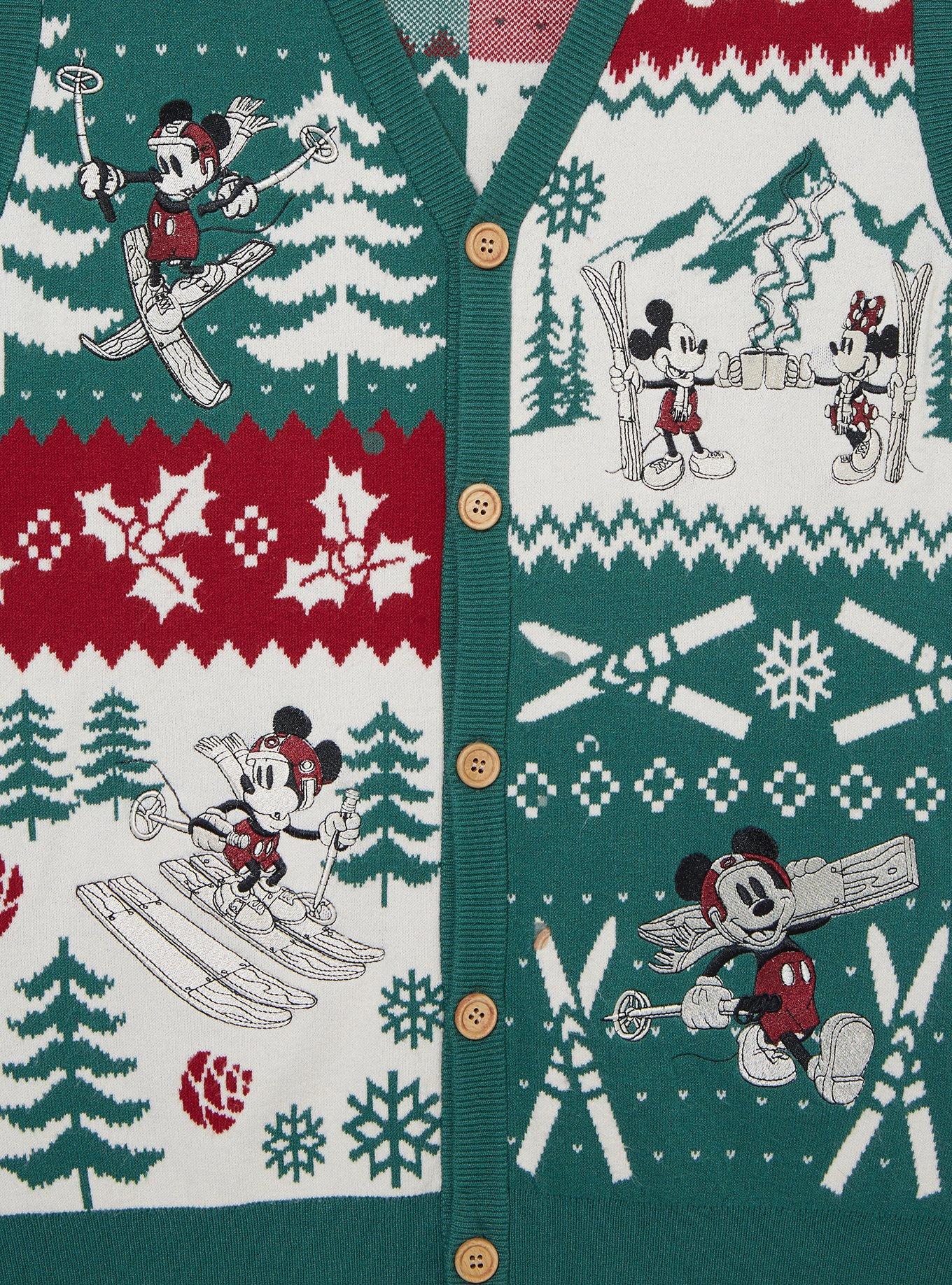 Our Universe Disney Mickey Mouse Skiing Embroidered Sweater Vest — BoxLunch Exclusive, SAGE, alternate