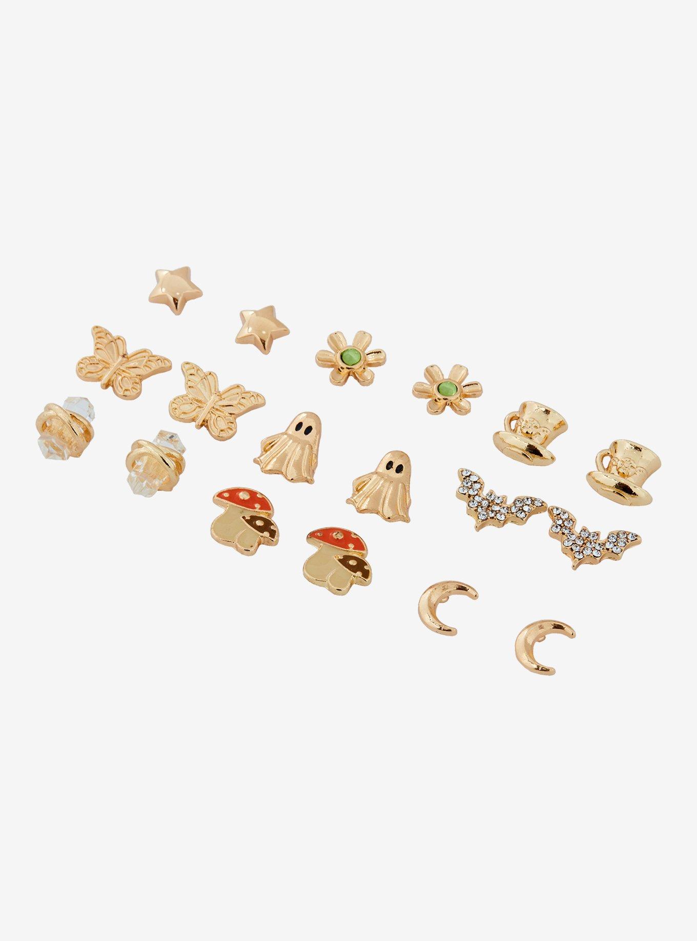 Thorn & Fable Ghost Mushroom Stud Earring Set, , alternate