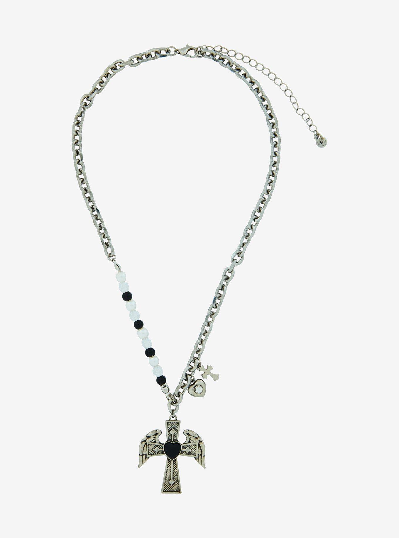 Social Collision Wined Cross Pendant Necklace, , alternate