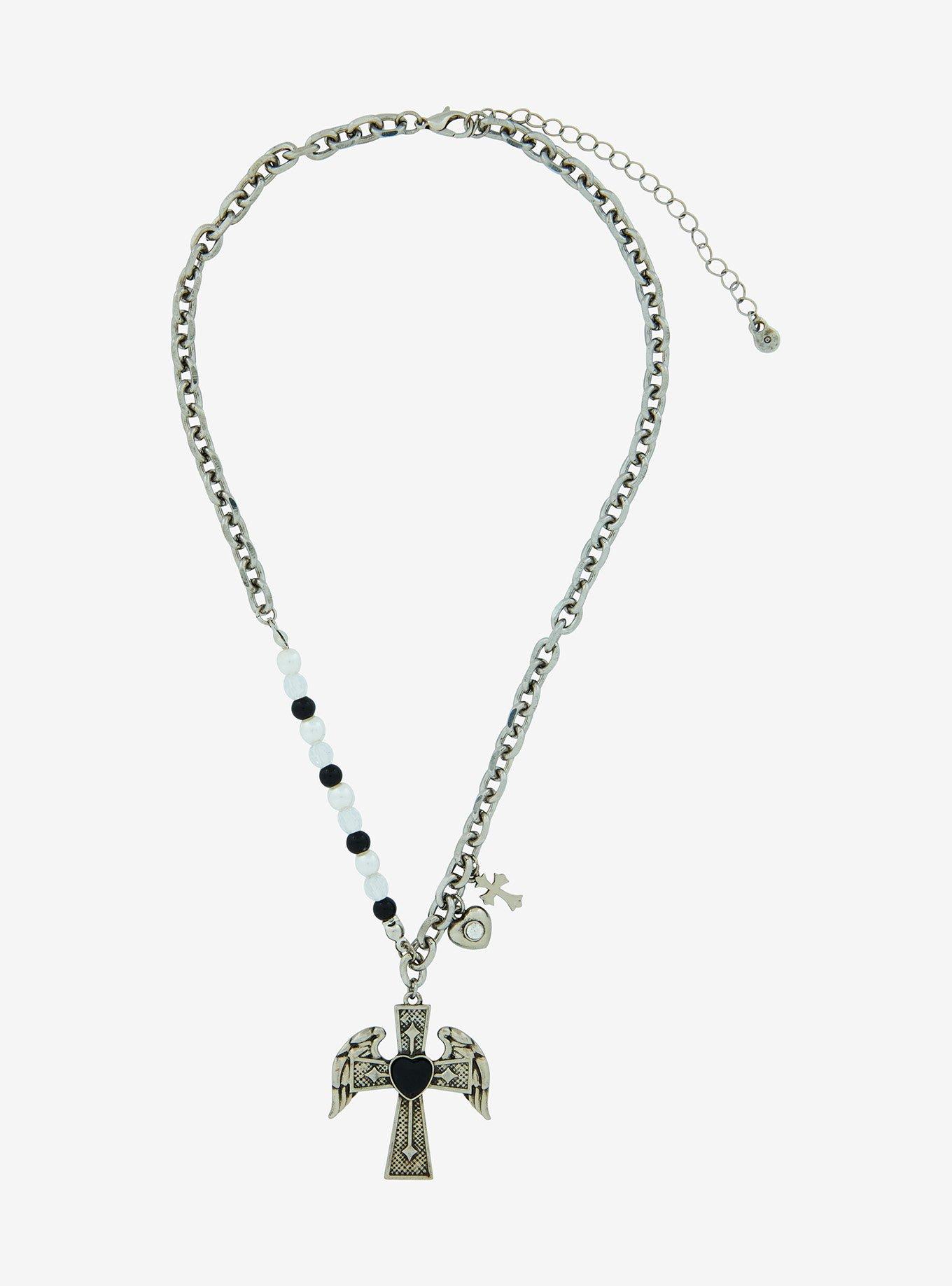 Social Collision Wined Cross Pendant Necklace, , hi-res