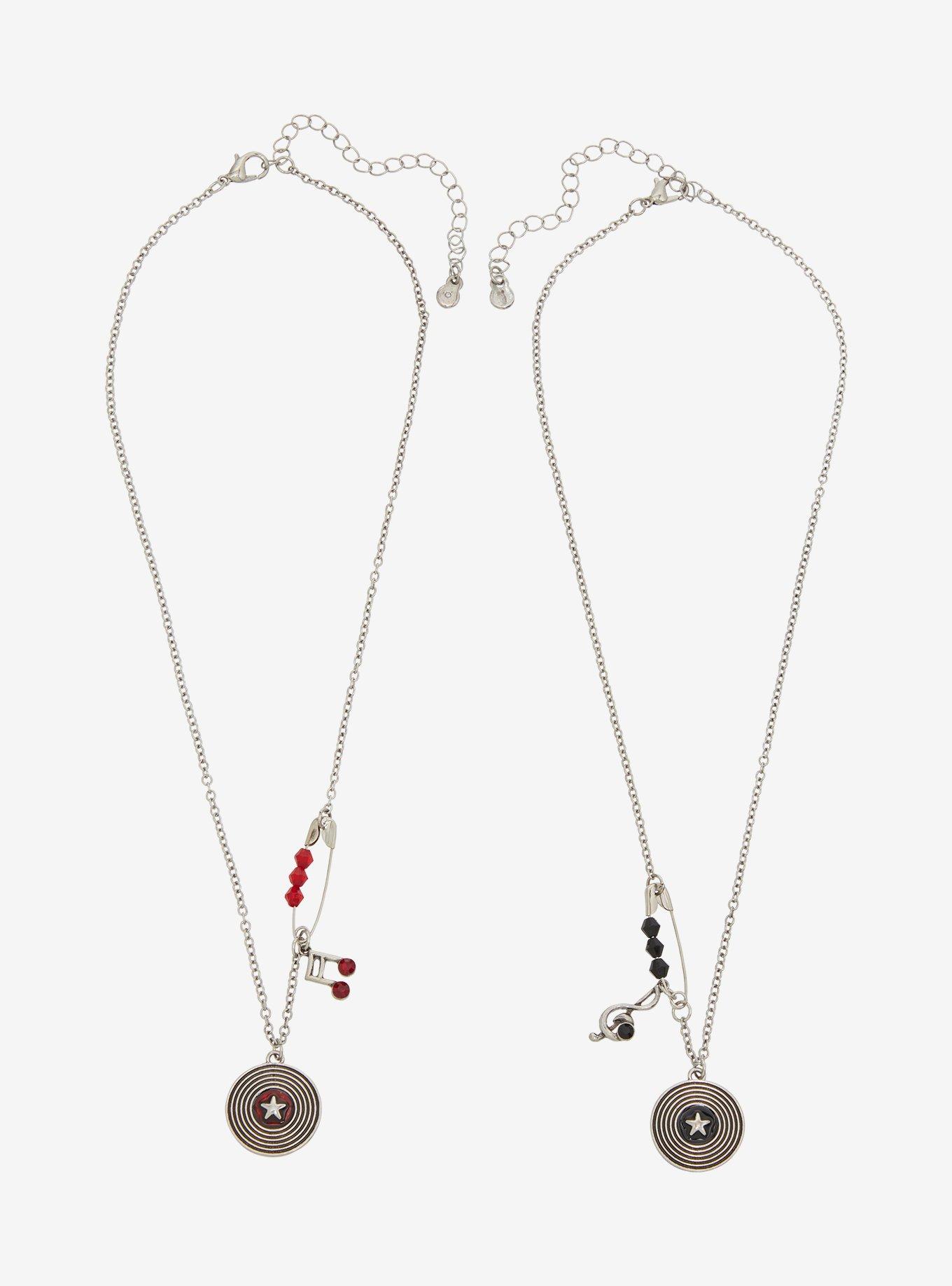 Social Collision Music Note Record Best Friend Necklace Set, , hi-res