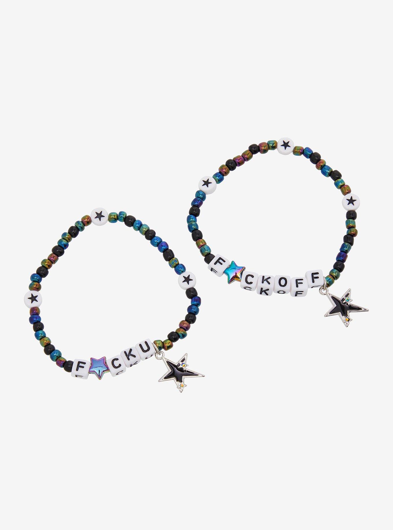 Social Collision F*ck Off & F*ck U Best Friend Beaded Bracelet Set