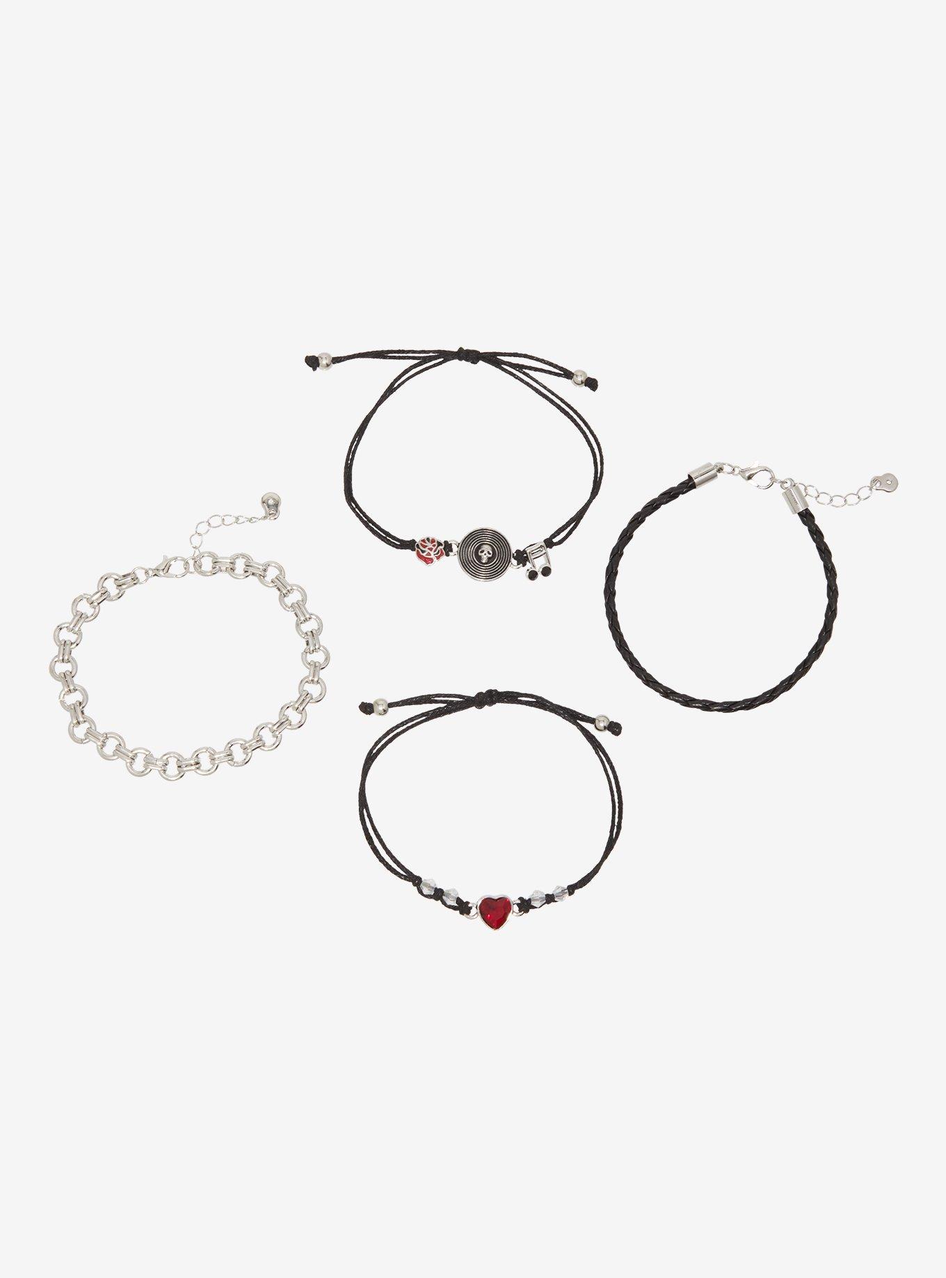 Social Collision Vinyl Record Heart Chain Bracelet Set