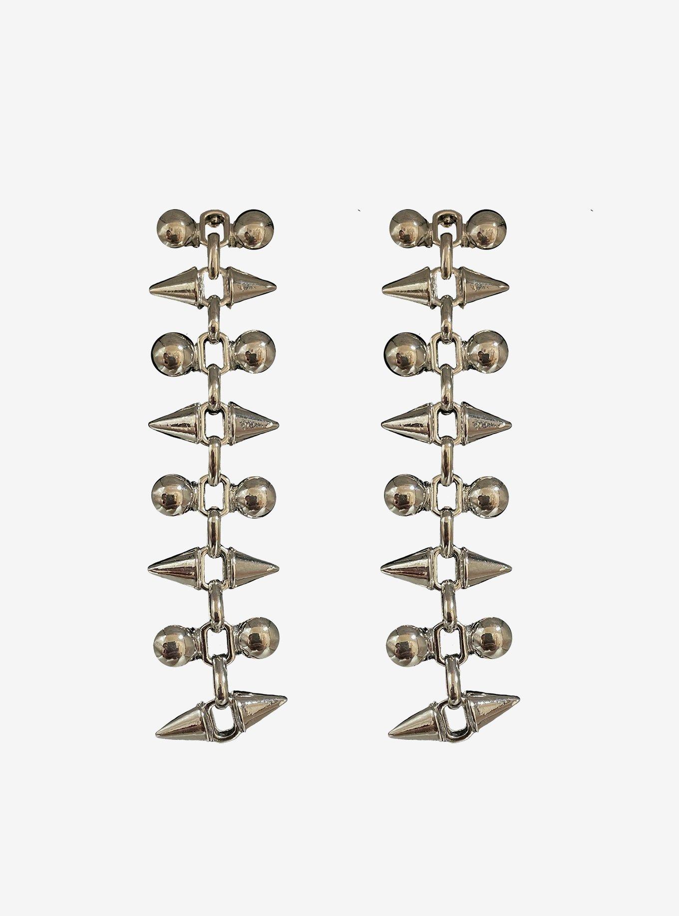 Social Collision Spike Stud Drop Earrings