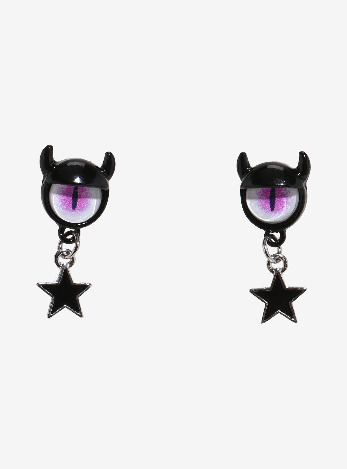 Social Collision Monster Eye Star Drop Earrings, , hi-res