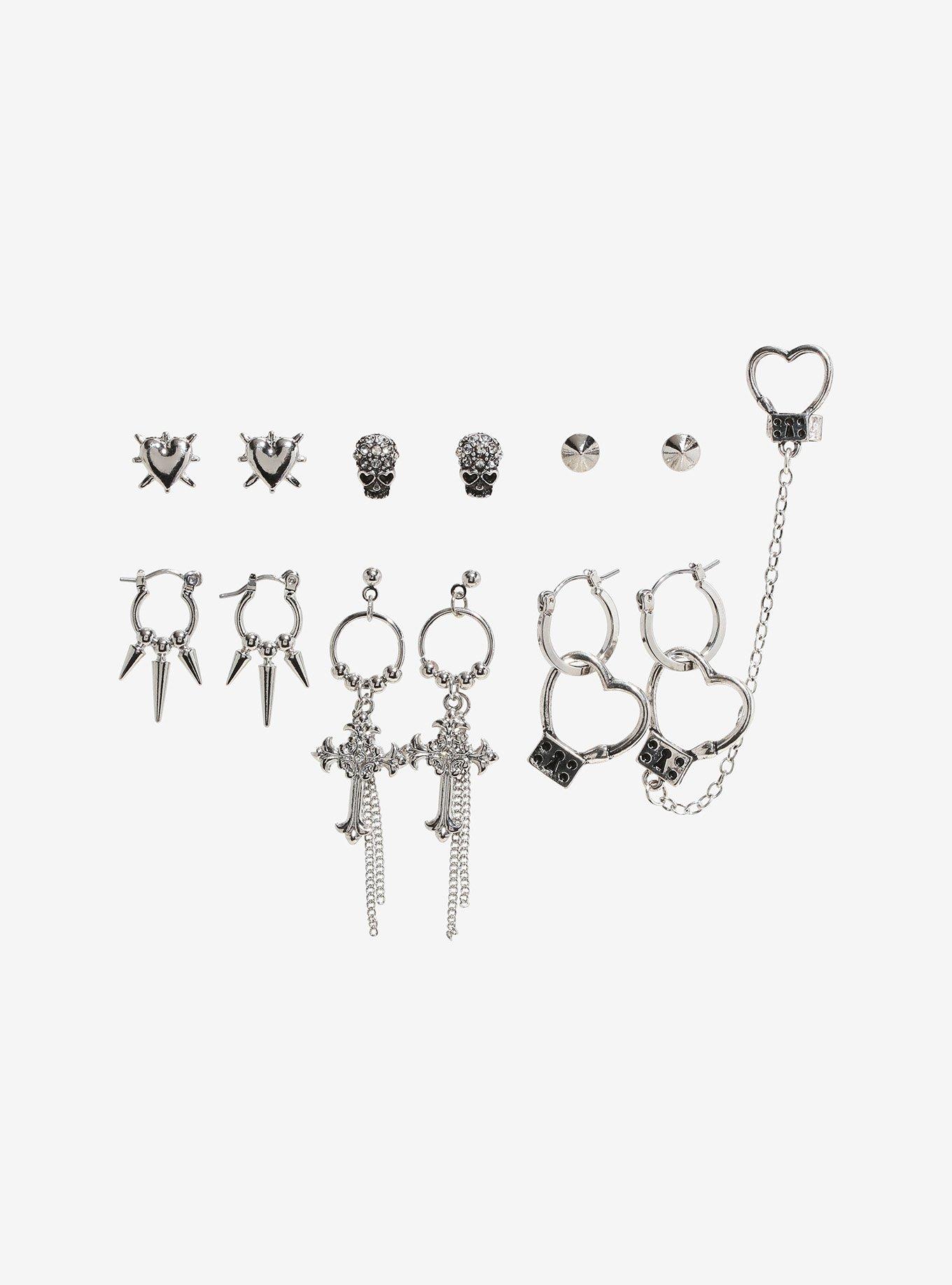 Social Collision Heart Lock Earring Set