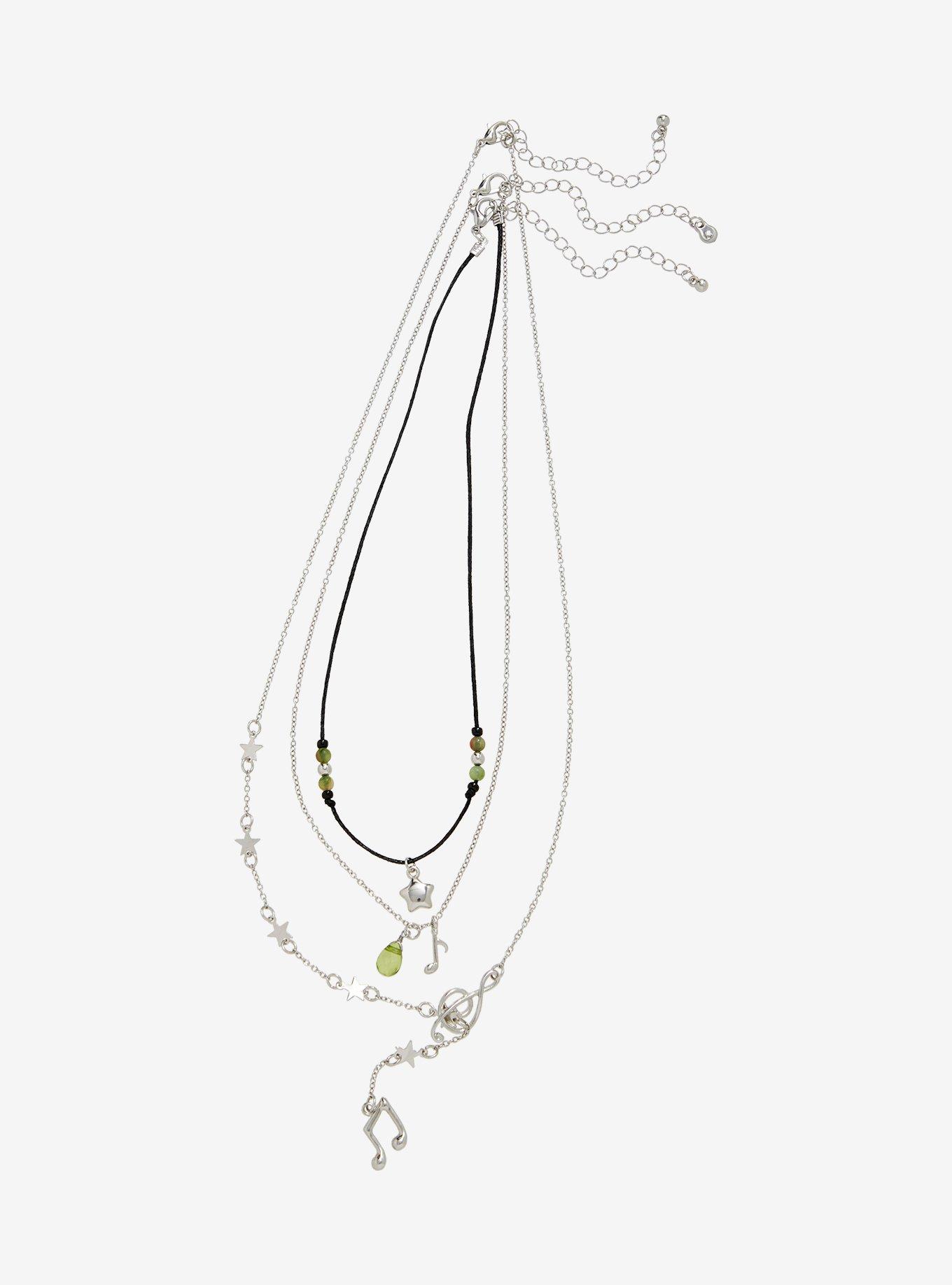 Social Collision Music Notes Star Necklace Set, , hi-res