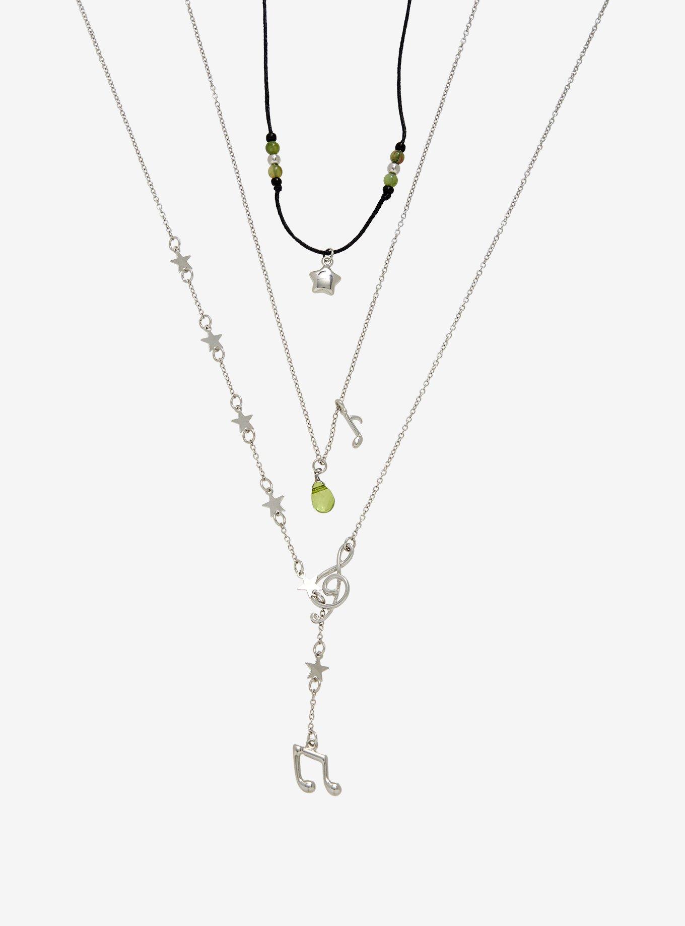 Social Collision Music Notes Star Necklace Set, , alternate