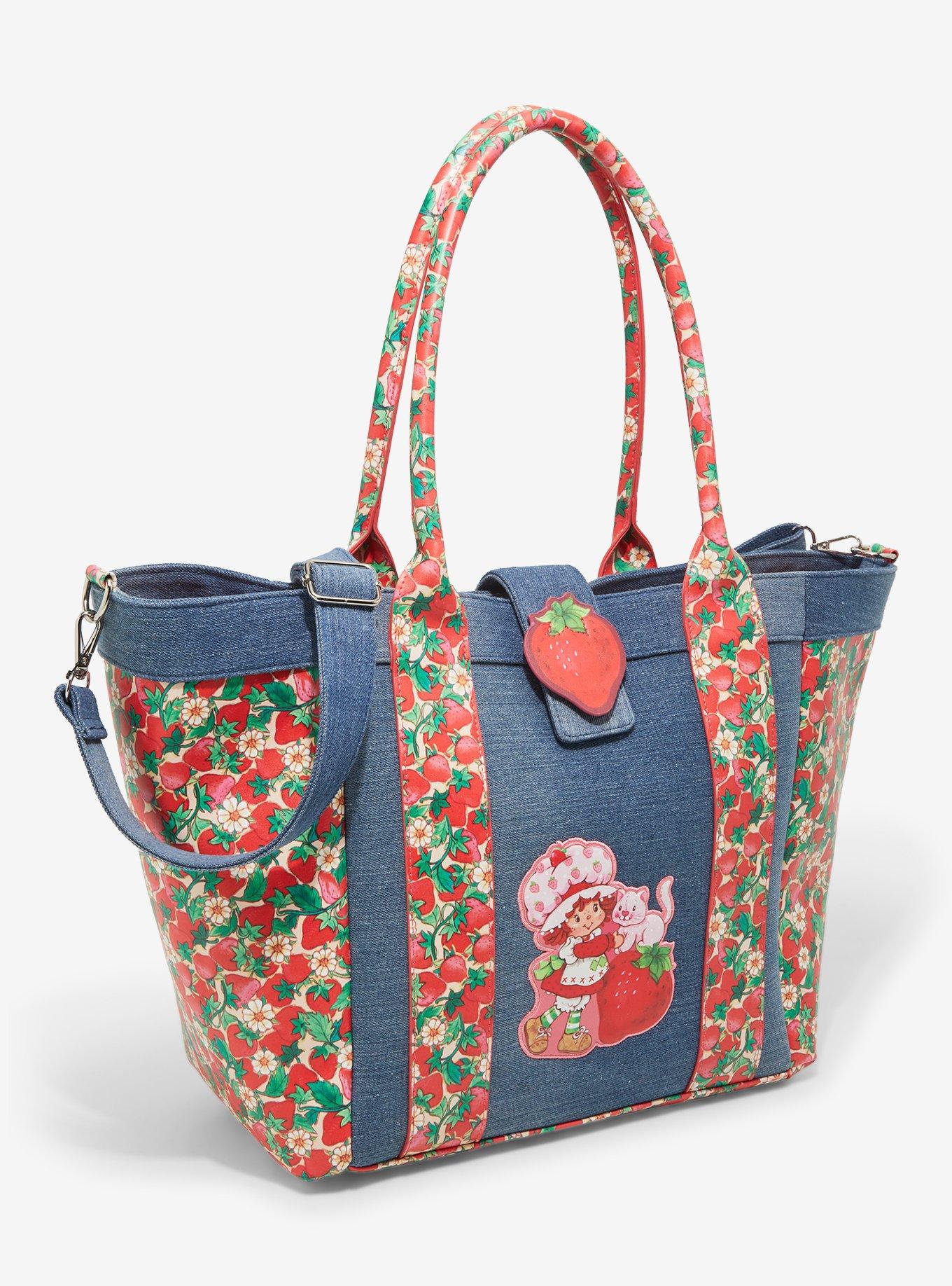 Strawberry Shortcake Denim Strawberries Tote Bag - BoxLunch Exclusive, , alternate