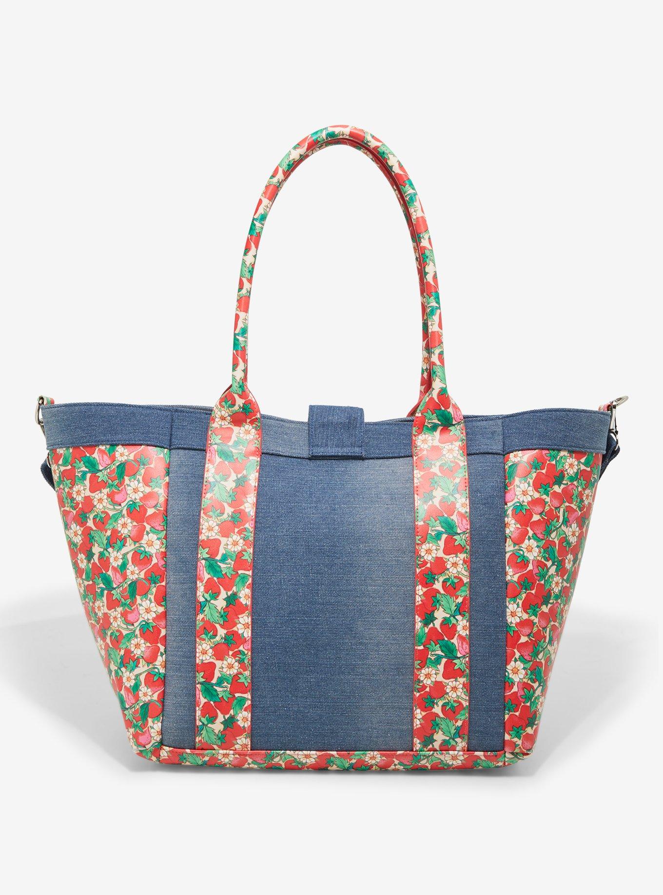 Strawberry Shortcake Denim Strawberries Tote Bag - BoxLunch Exclusive, , alternate