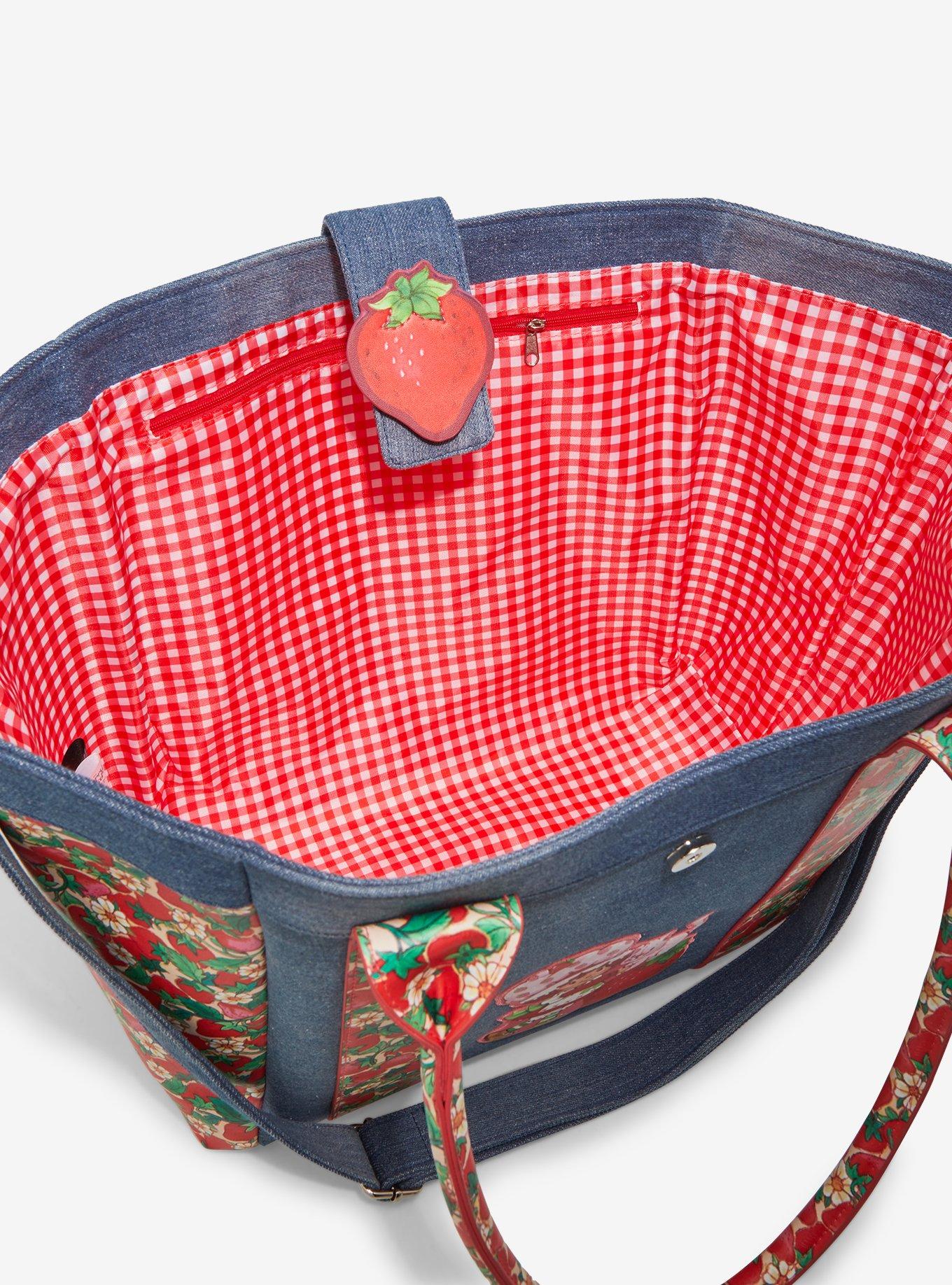 Strawberry Shortcake Denim Strawberries Tote Bag - BoxLunch Exclusive, , alternate