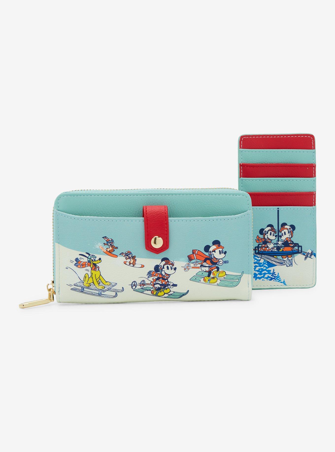 Our Universe Disney Mickey Mouse & Friends Skiing Zip Wallet with Cardholder - BoxLunch Exclusive, , hi-res