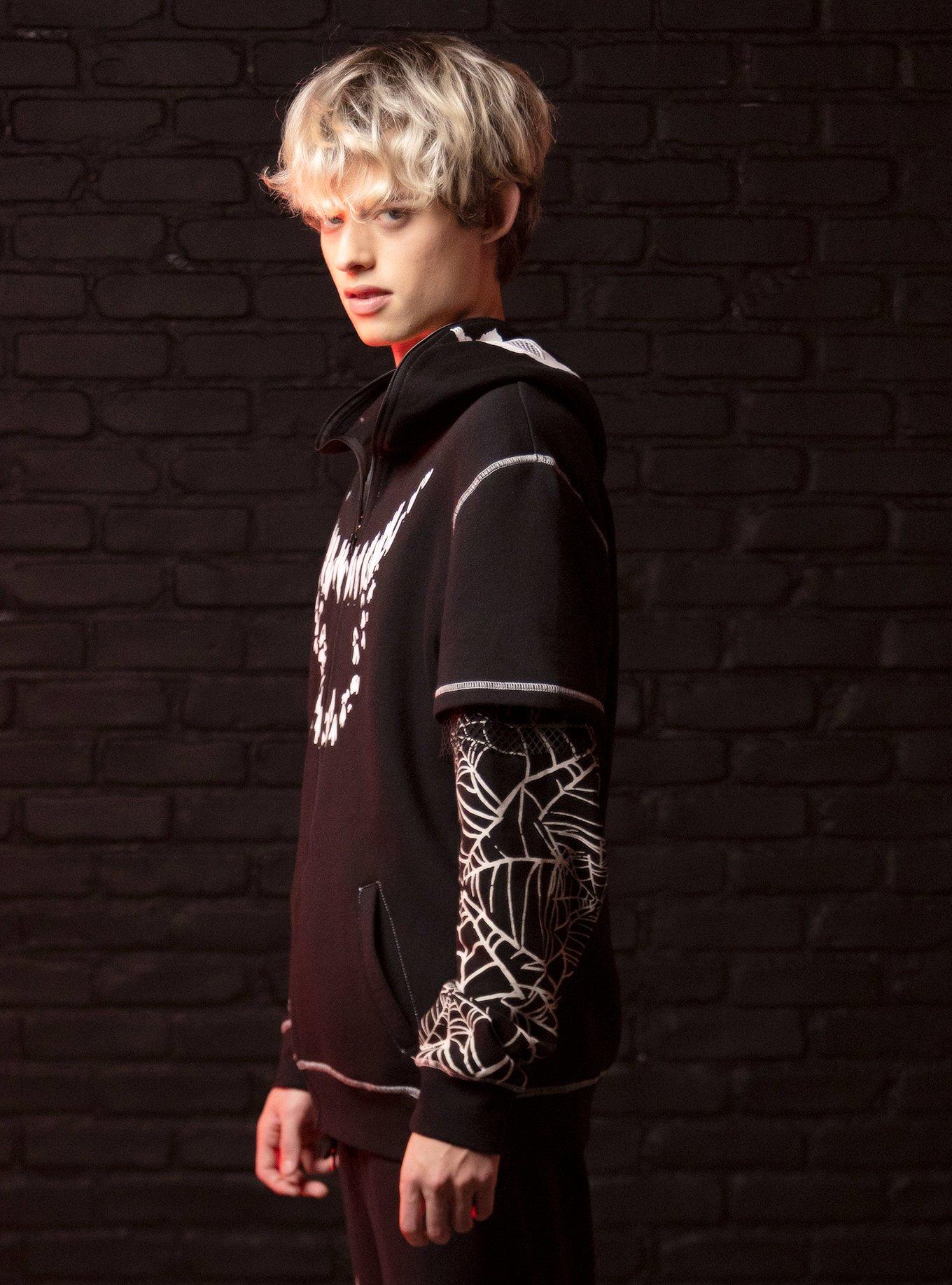 Our Universe Marvel Venom Mask Twofer Hoodie, BLACK, alternate