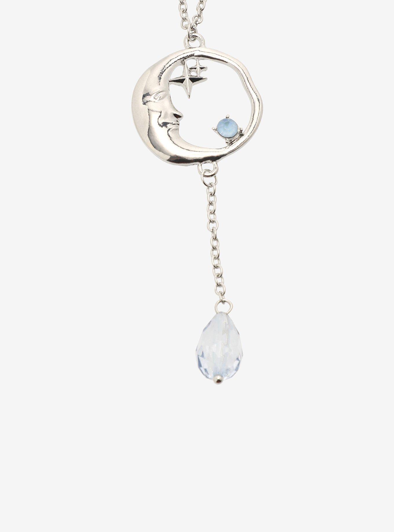 Cosmic Aura Moon Gem Drop Best Friend Necklace Set, , alternate