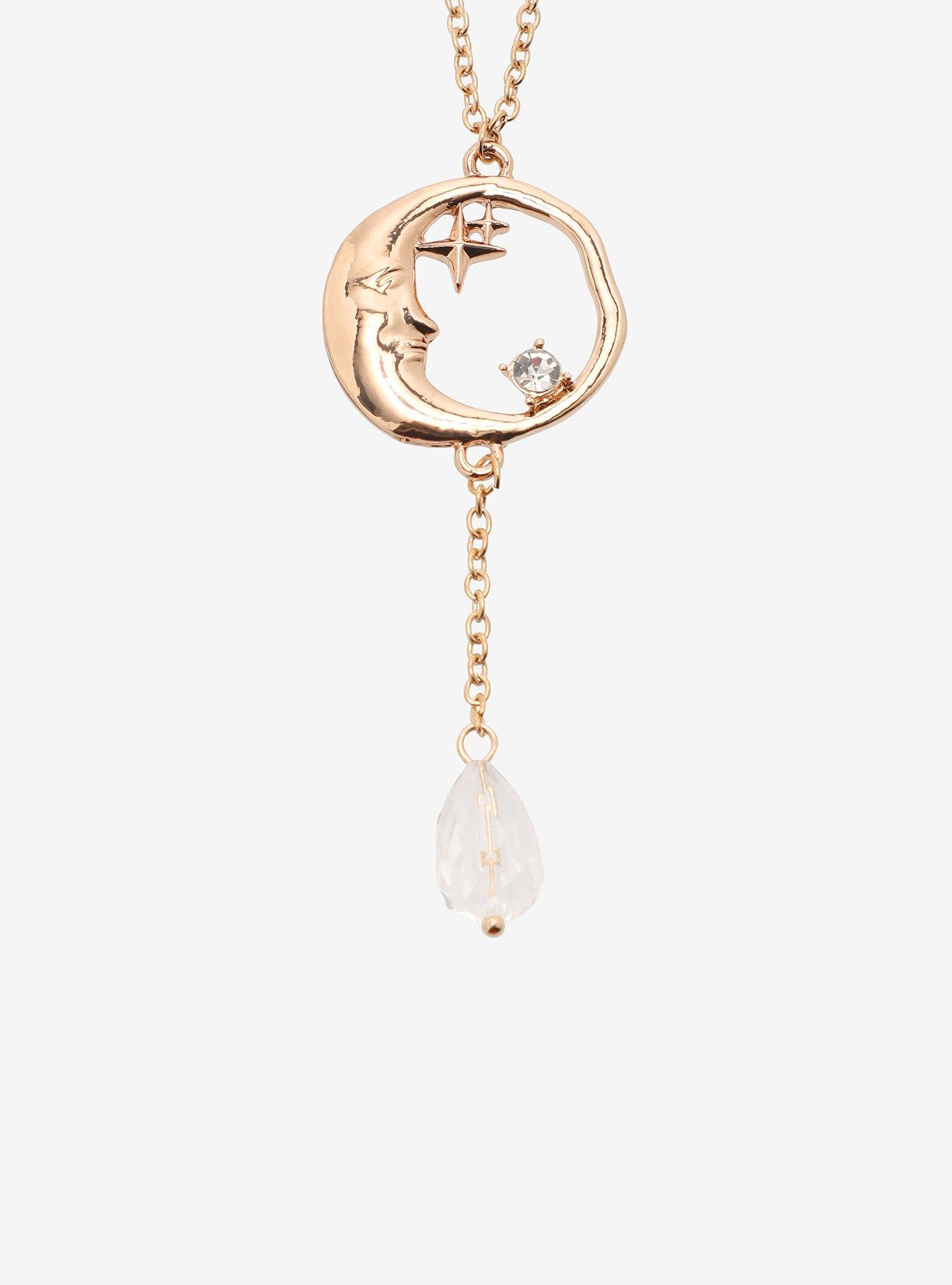 Cosmic Aura Moon Gem Drop Best Friend Necklace Set, , alternate