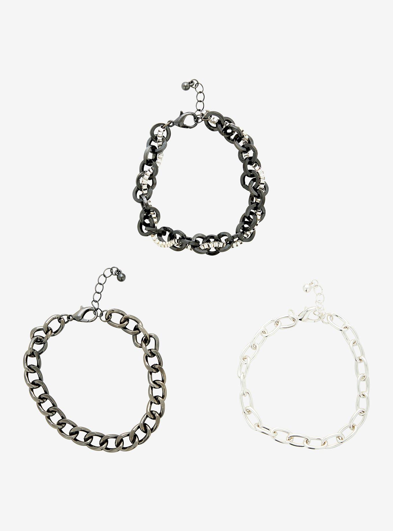 Social Collision Multi Chain Bracelet Set, , hi-res